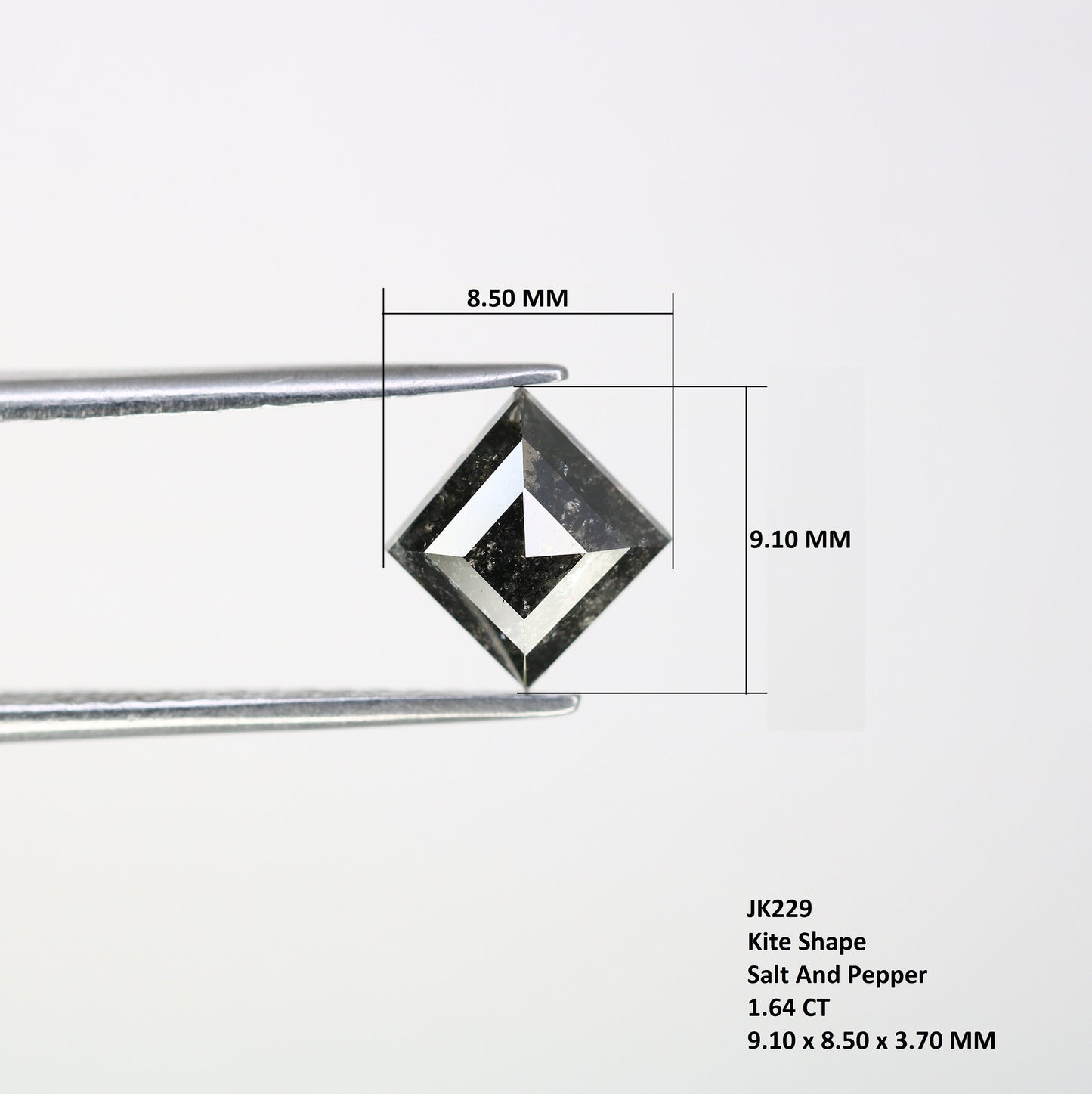 1.64 CT Shape Salt and Pepper Kite Shape - Natural Kite shape Loose Diamond -For 14k Gold Jewelry - Christmas Gift - LABORDAY Offer