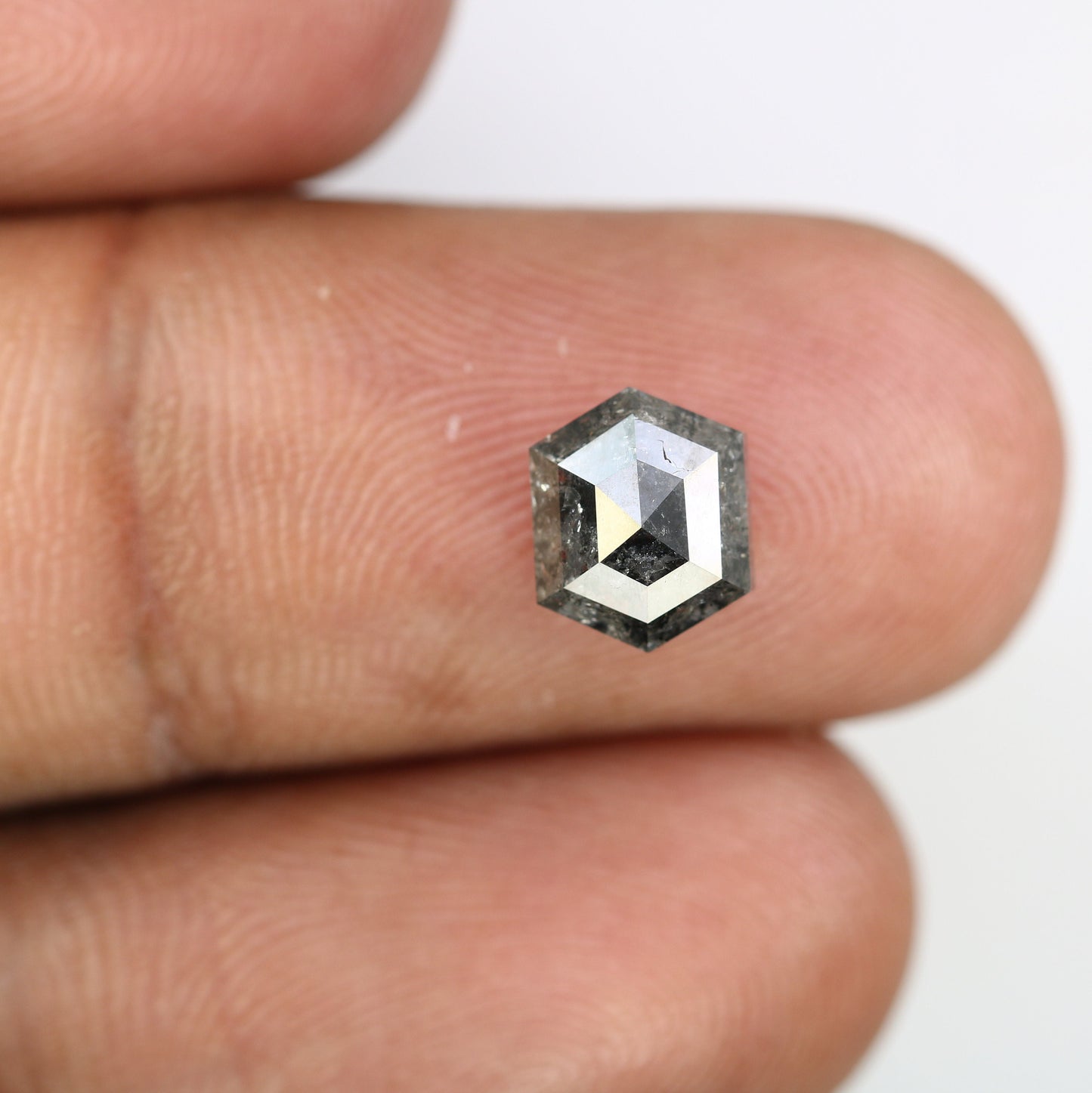 2.47 CT Natural Loose Hexagon - Salt and Pepper Hexagon For Rings - Rings Gifts For Wedding - Fancy Gift for Her - Handmade Diamond
