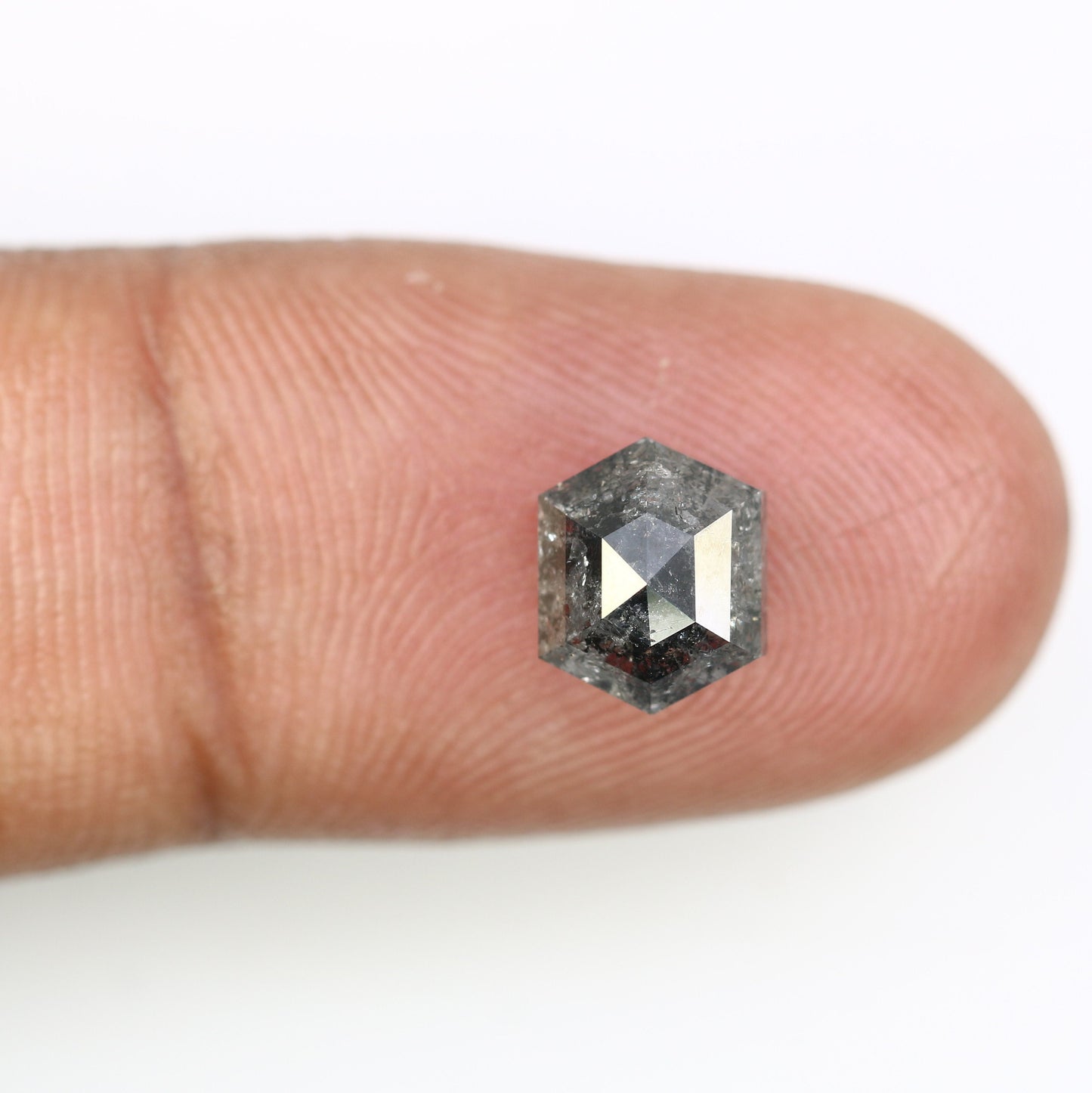2.47 CT Natural Loose Hexagon - Salt and Pepper Hexagon For Rings - Rings Gifts For Wedding - Fancy Gift for Her - Handmade Diamond