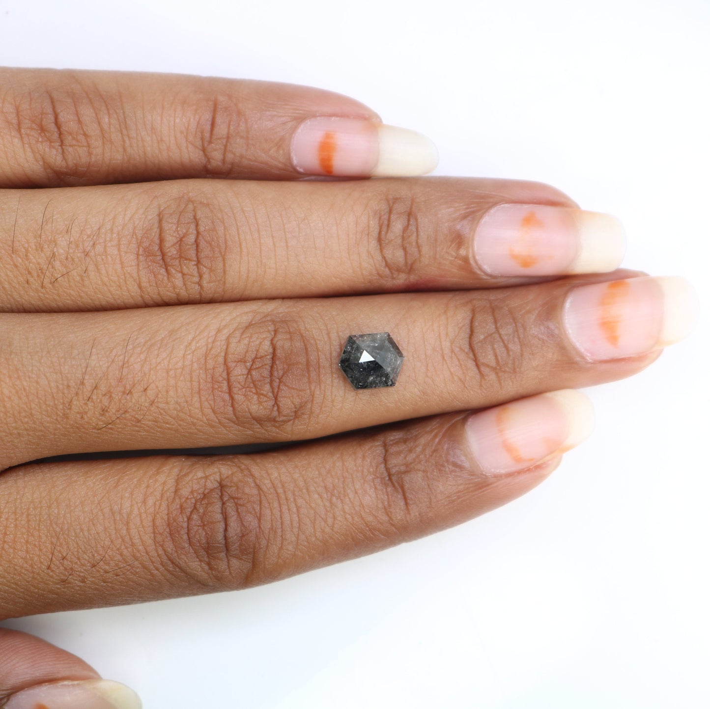 2.47 CT Natural Loose Hexagon - Salt and Pepper Hexagon For Rings - Rings Gifts For Wedding - Fancy Gift for Her - Handmade Diamond