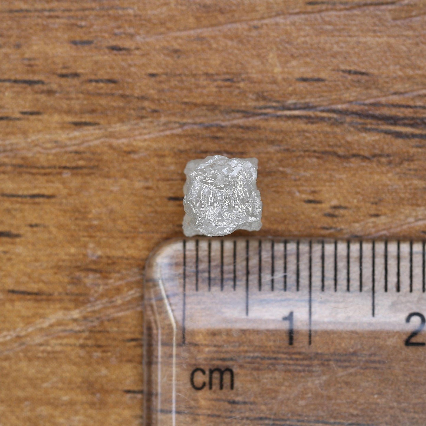 2.63 CT Natural White Rough Diamond Cube - Uncut Opaque Loose Gemstone - Raw Untreated Genuine Diamond