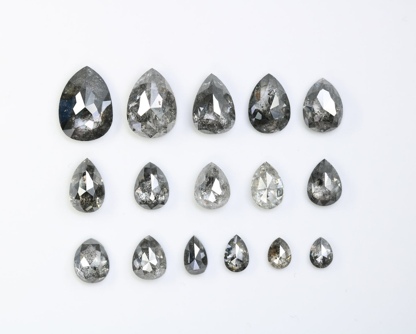 Natural Salt and Pepper Diamond | Artisan Pear Shape Gemstone | Loose Earth-Mined Diamonds for Earrings & Bridal Jewelry | Gift for Her