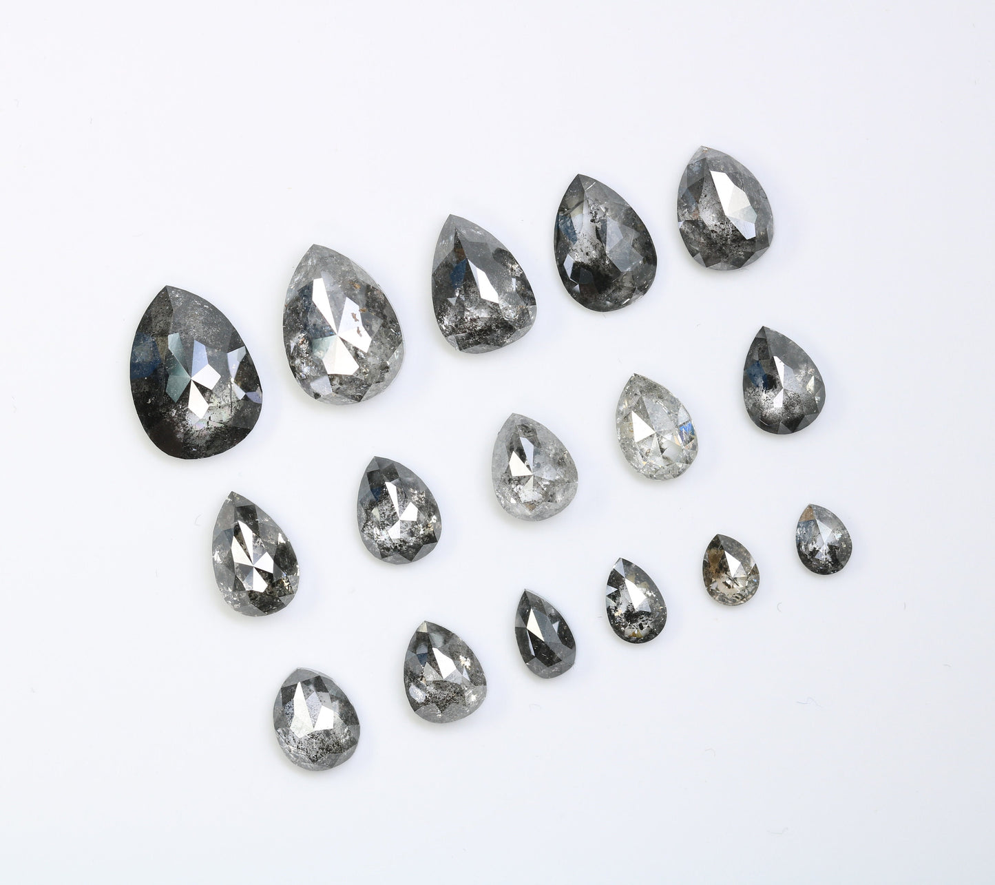 Natural Salt and Pepper Diamond | Artisan Pear Shape Gemstone | Loose Earth-Mined Diamonds for Earrings & Bridal Jewelry | Gift for Her