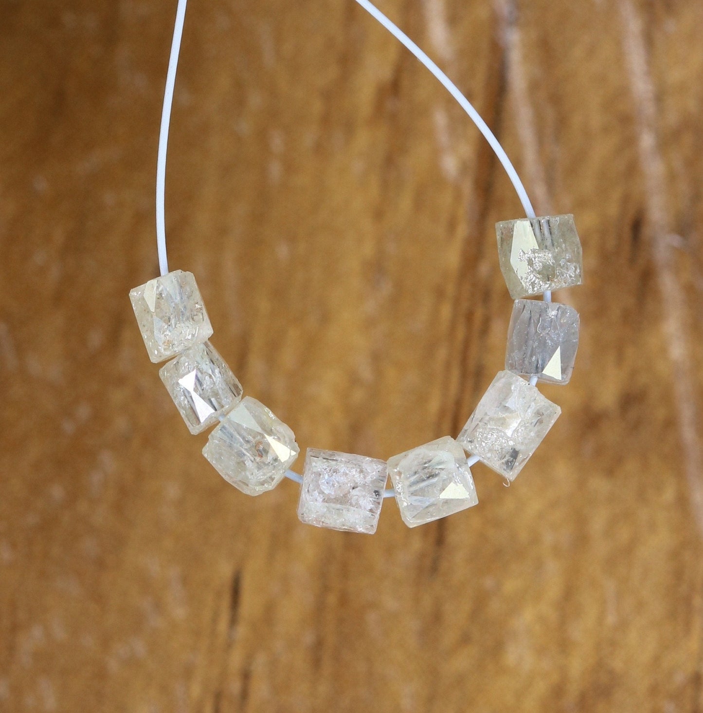 Natural Raw Rough Diamond Beads | Unique One-of-a-Kind Art Deco & Retro Jewelry | Vintage Crystal Necklaces for Women | Handmade Craft