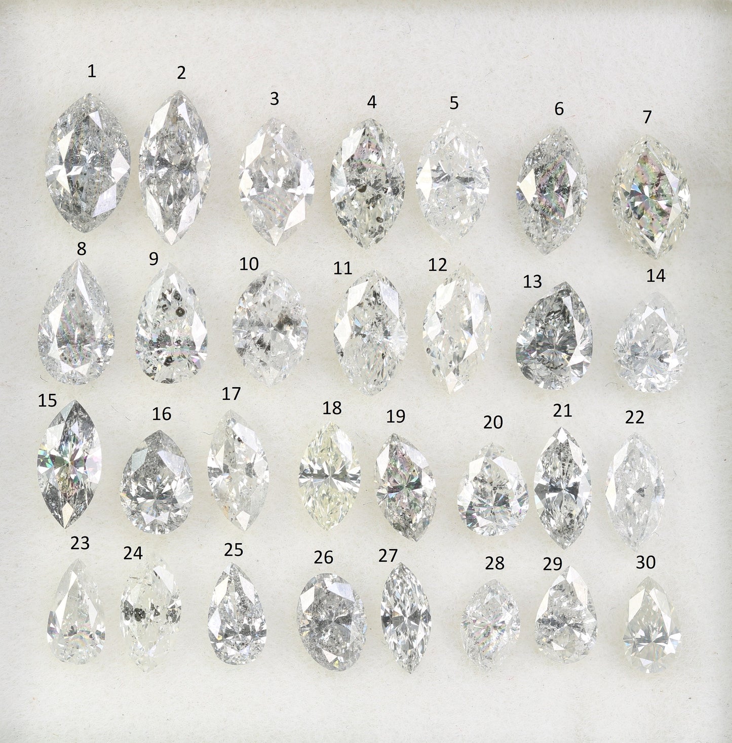 Natural Salt and Pepper Diamond | White Marquise Shape Gemstone | Unique Loose Mixed Cut Diamonds for Earrings & Bridal Jewelry |