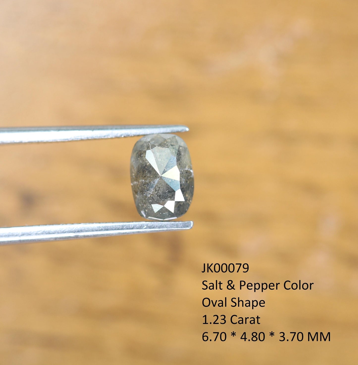 1.23 CT Oval Salt and Pepper Diamond | Unique Raw Engagement Ring Stone | Ethical Gemstone for Custom Jewelry | Natural Luxury Diamond