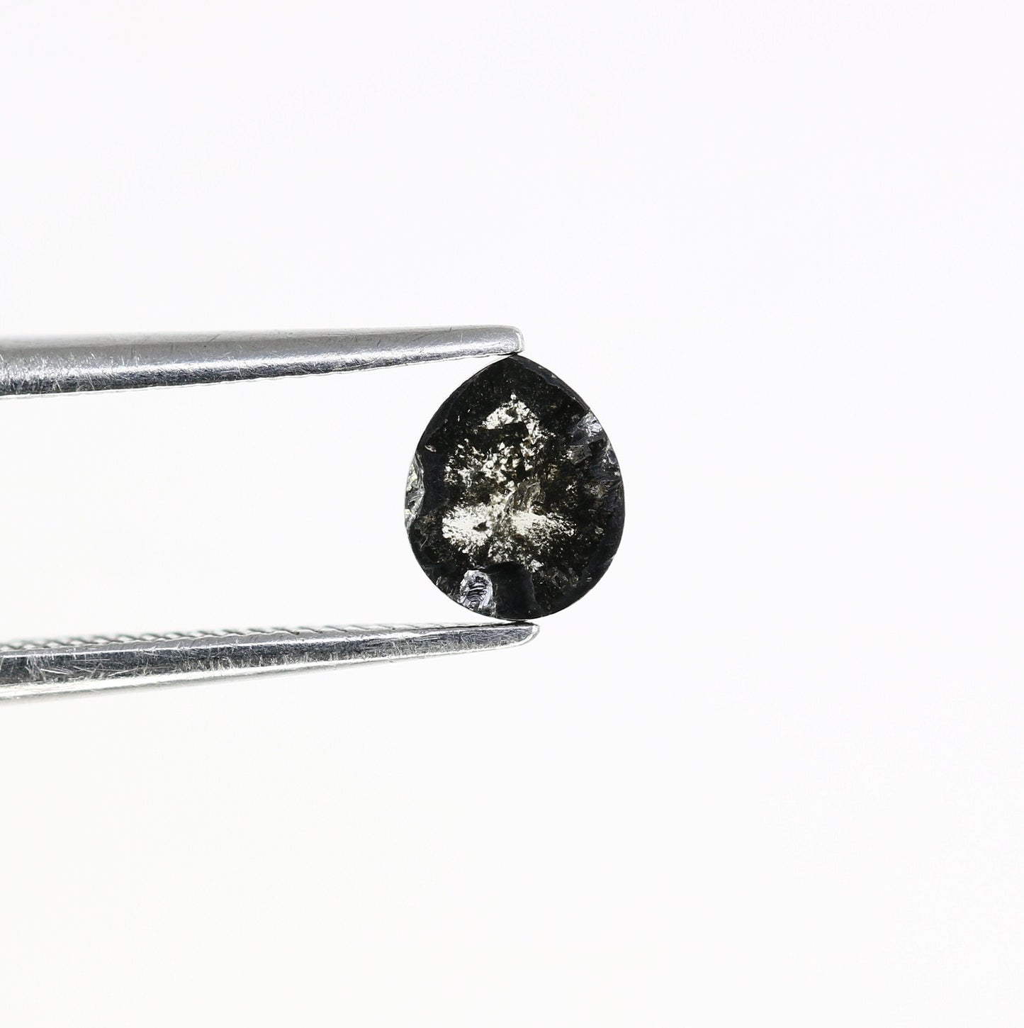 0.54 CT Pear Shape Salt and Pepper Loose Diamond | Bezel Set Natural Gemstone | Unique Gold Ring | Artisan Jewelry |Perfect Anniversary Gift