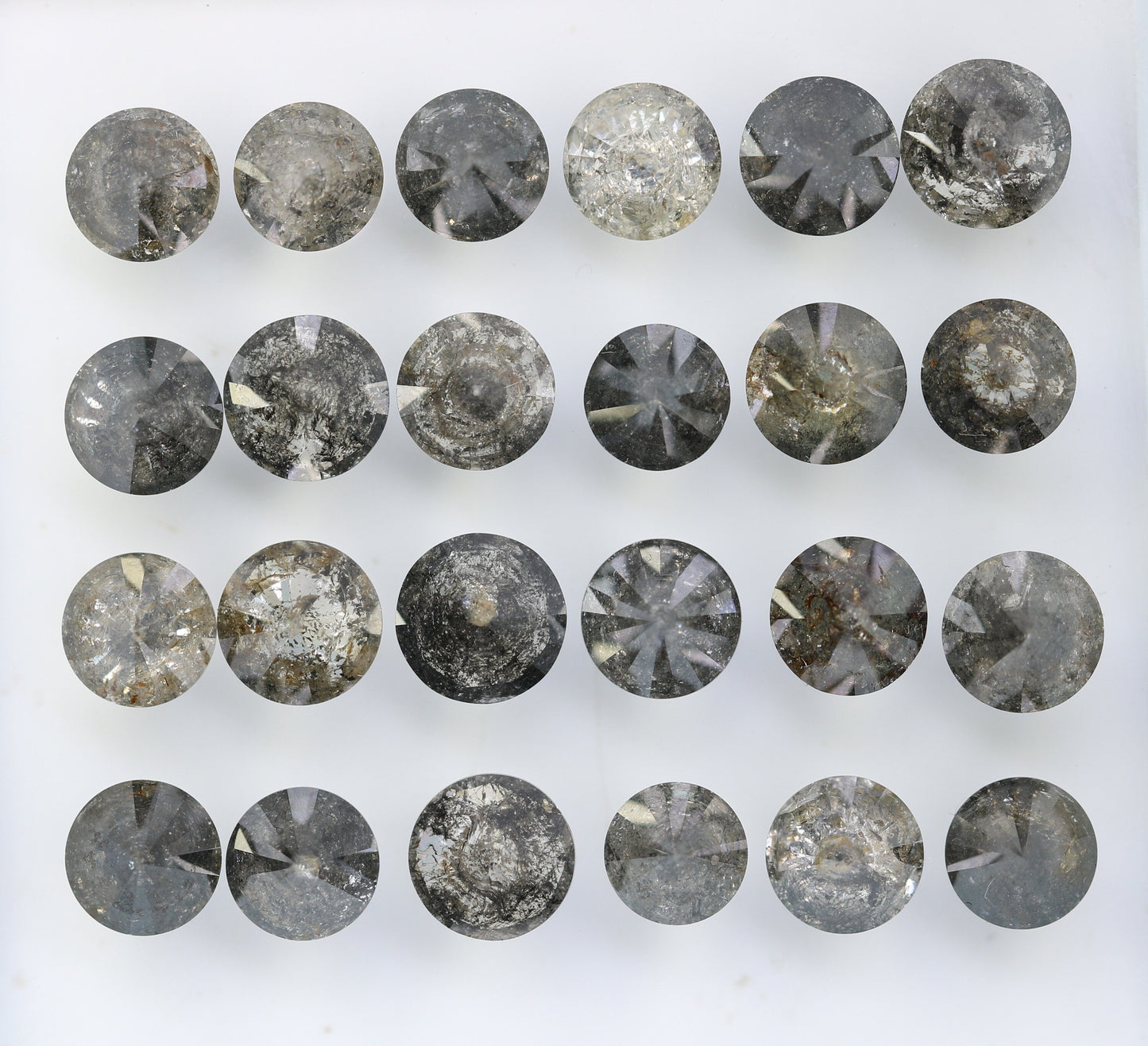 0.51-0.69 CT Salt and Pepper Diamond Lot | Round Brilliant Cut Loose Polished Diamonds for Engagement Rings | Unique Gem Collection