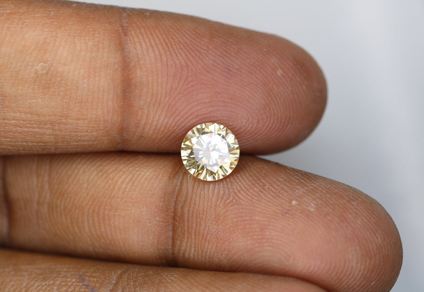 1.27 CT 7.30 MM Natural Loose Round Fancy Brilliant Cut Light Yellow Diamond | for Wedding Band, Earrings, Pendants, Rings | Wholesale Price
