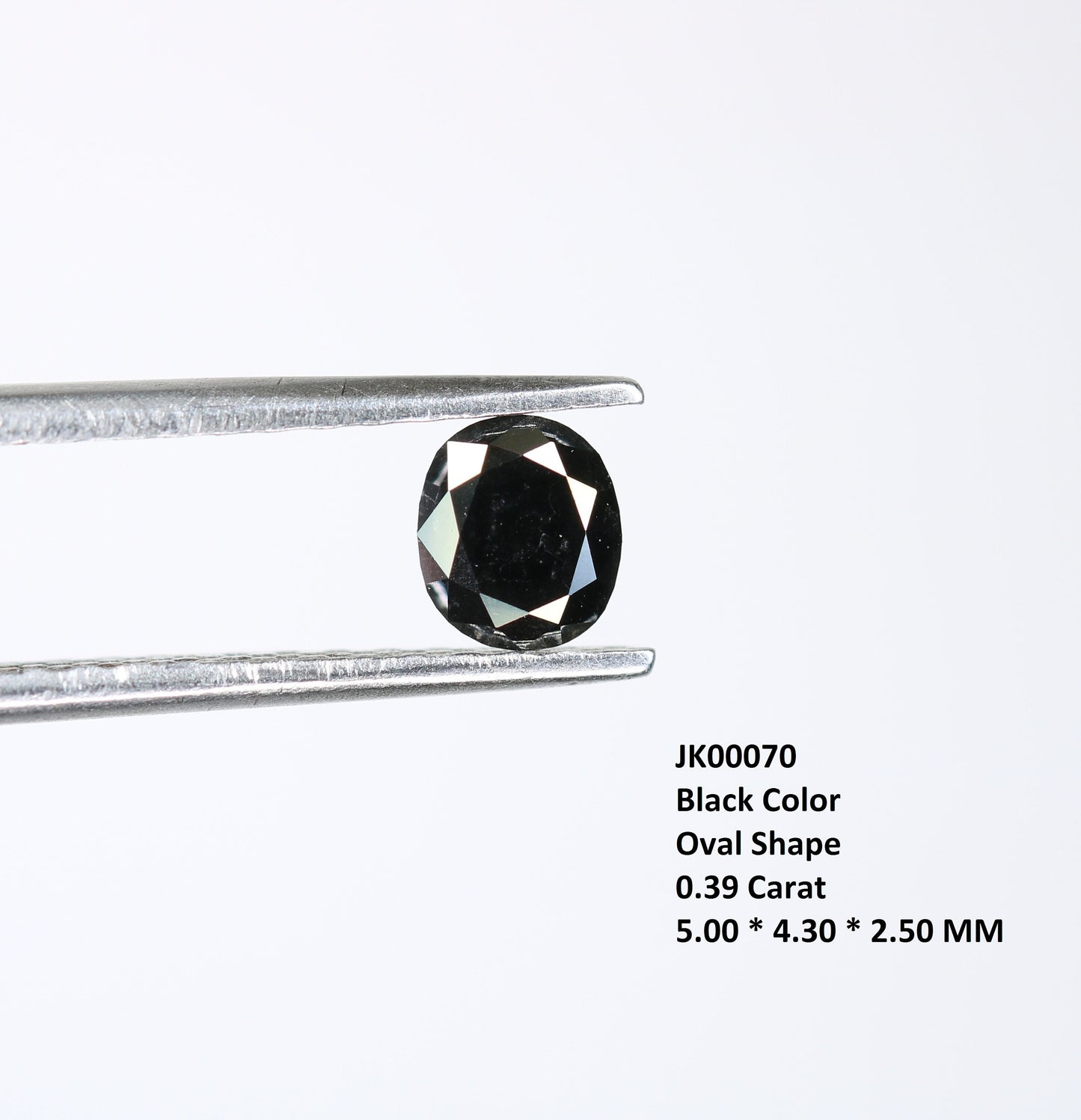 0.39 CT Oval Black Diamond | Loose Stone for Statement Jewelry | Custom Ring, Prong Pendant, or Halo Ring
