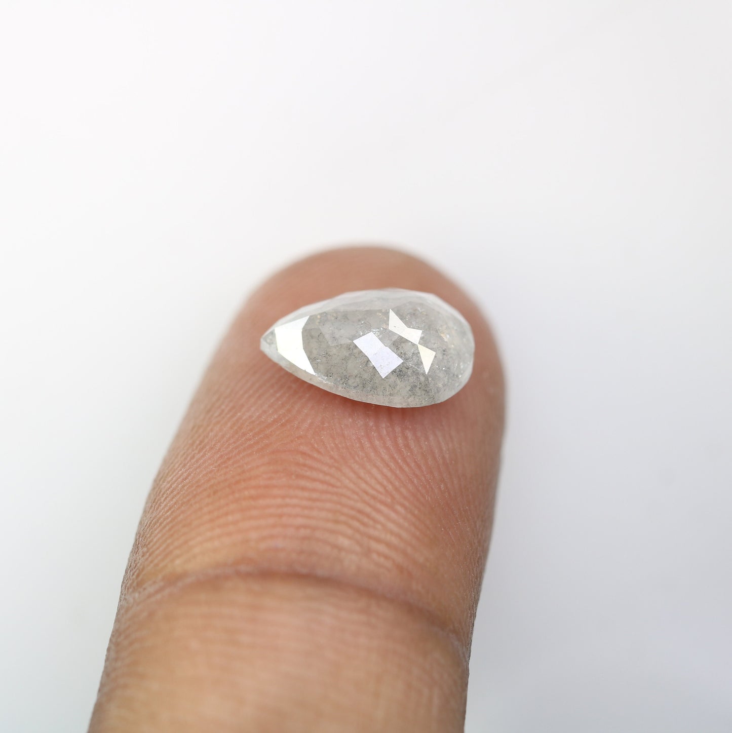2.66 CT Natural Fancy Salt and Pepper Rustic Pear Shaped Diamond | Unique Loose Stone for Pendant or Earrings| Perfect for Gold Ring Jewelry