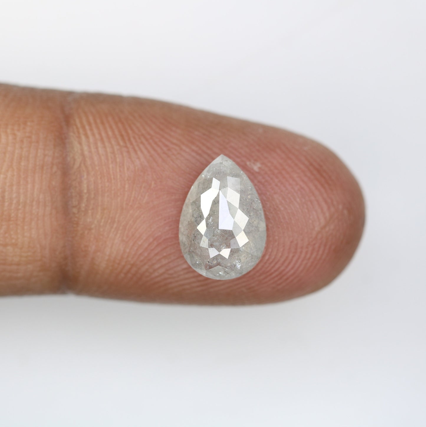 2.66 CT Natural Fancy Salt and Pepper Rustic Pear Shaped Diamond | Unique Loose Stone for Pendant or Earrings| Perfect for Gold Ring Jewelry