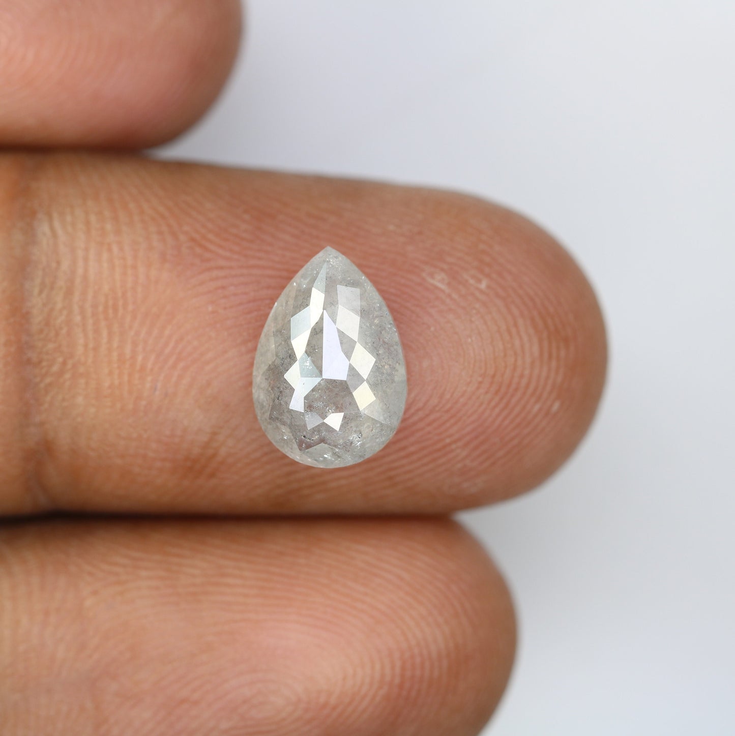 2.66 CT Natural Fancy Salt and Pepper Rustic Pear Shaped Diamond | Unique Loose Stone for Pendant or Earrings| Perfect for Gold Ring Jewelry