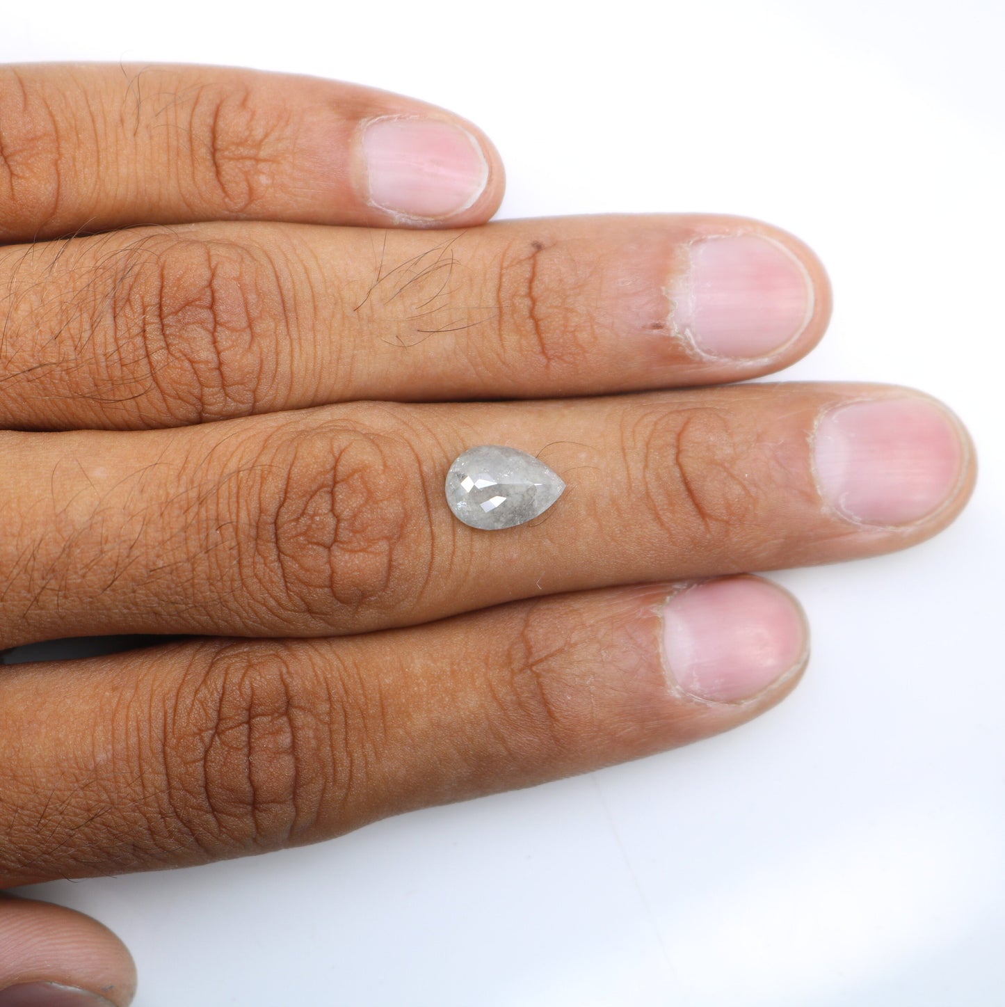 2.66 CT Natural Fancy Salt and Pepper Rustic Pear Shaped Diamond | Unique Loose Stone for Pendant or Earrings| Perfect for Gold Ring Jewelry