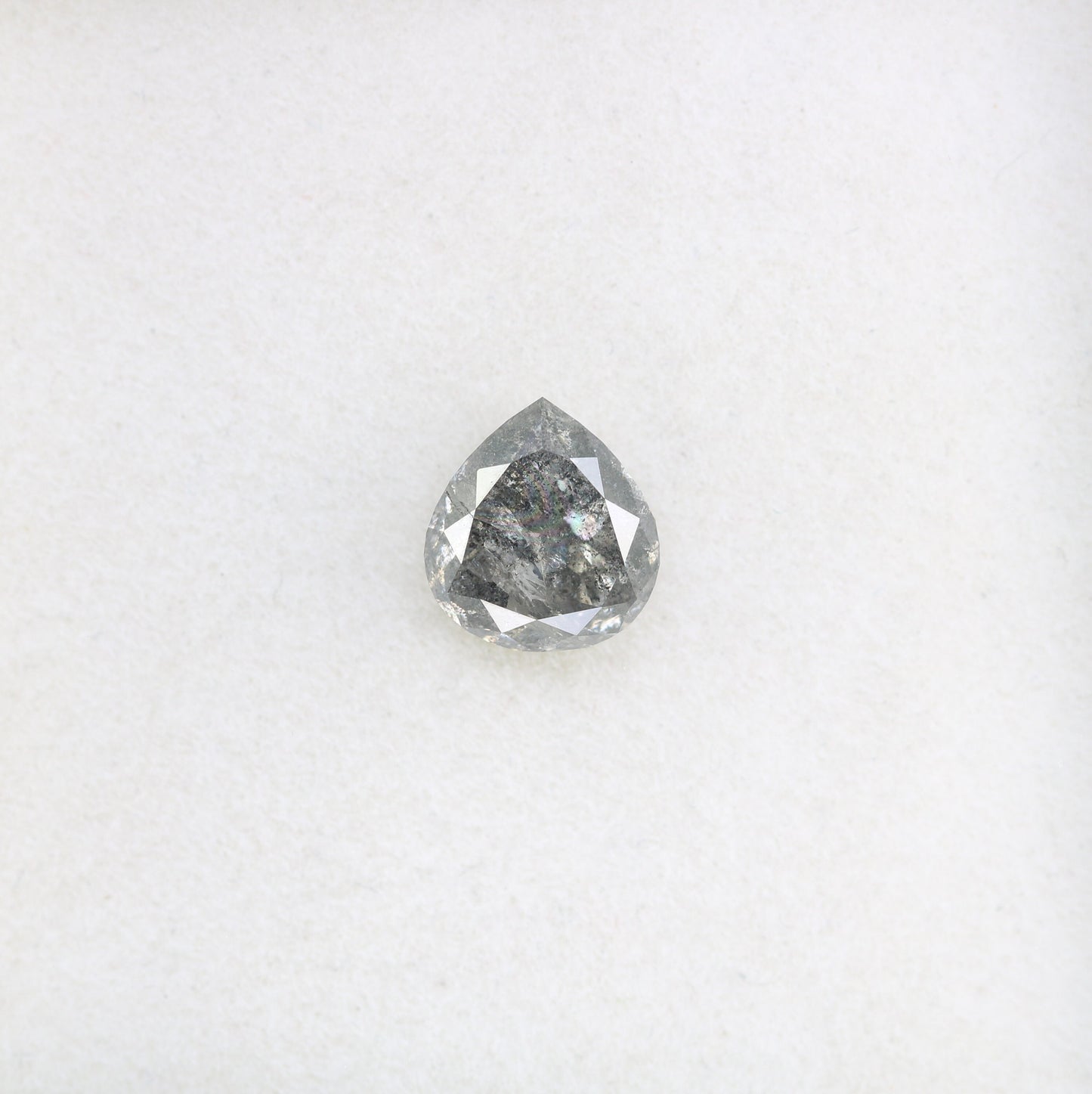 1.61 CT Rustic Pear Salt and Pepper Diamond | Loose Natural Gem for Custom Wedding Ring | Unique Engagement Jewelry for Him or Her
