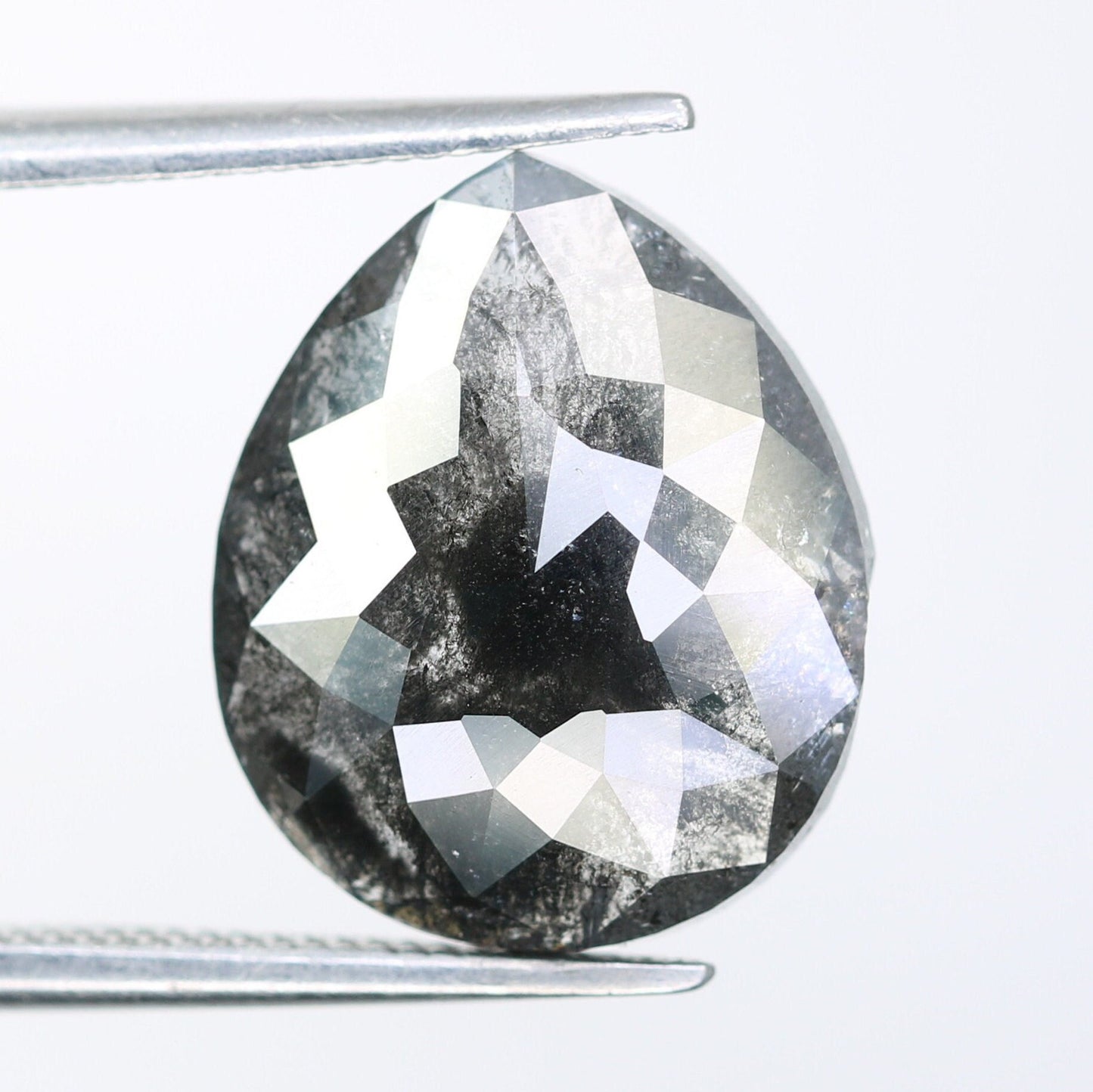 5.15 CT Pear Shape Salt and Pepper Diamond | Rustic Loose Gem for Custom Engagement Ring | Unique Statement Piece for Gold Jewelry