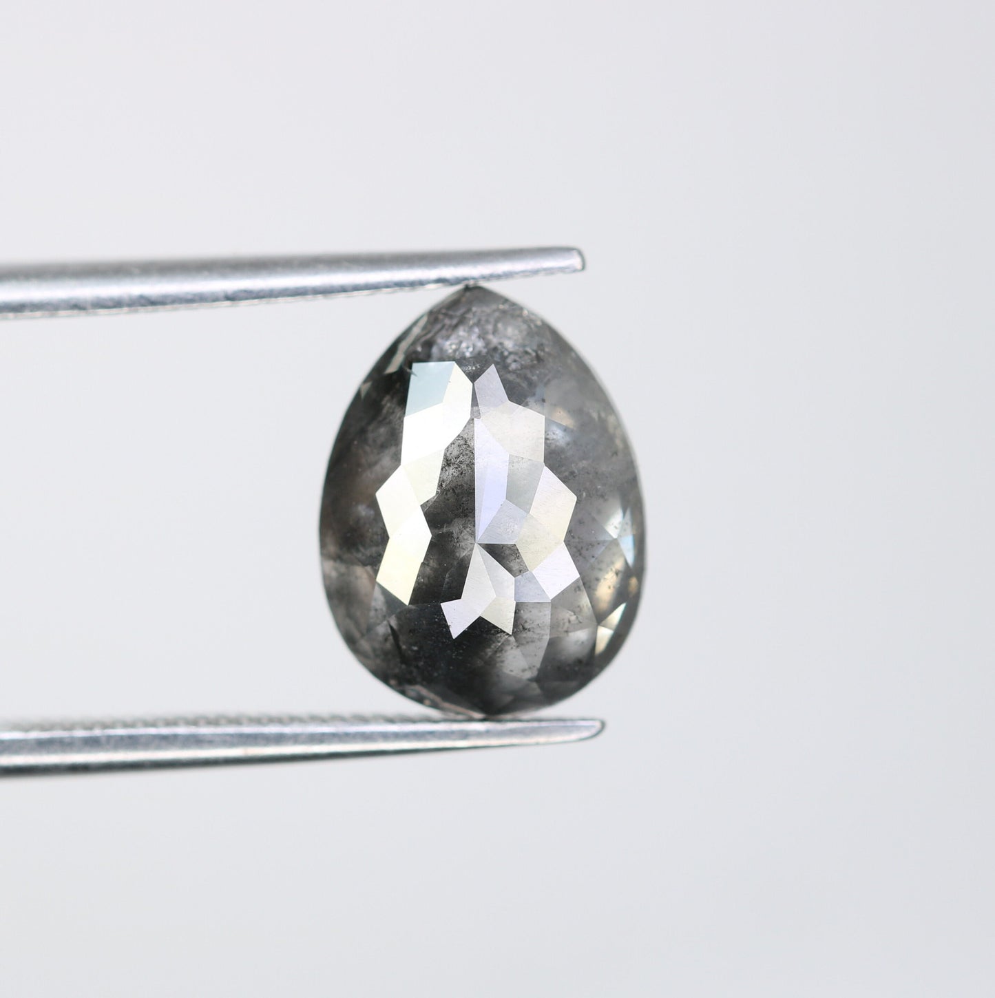 3.25 CT Natural Polished Salt and Pepper Pear Diamond | Loose Rustic Gem for Custom Designer Jewelry | Unique Accent for Gold Rings