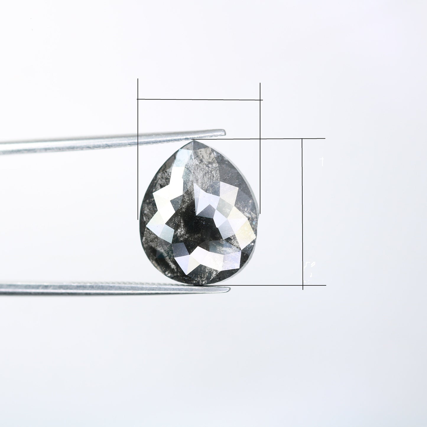 5.15 CT Pear Shape Salt and Pepper Diamond | Rustic Loose Gem for Custom Engagement Ring | Unique Statement Piece for Gold Jewelry