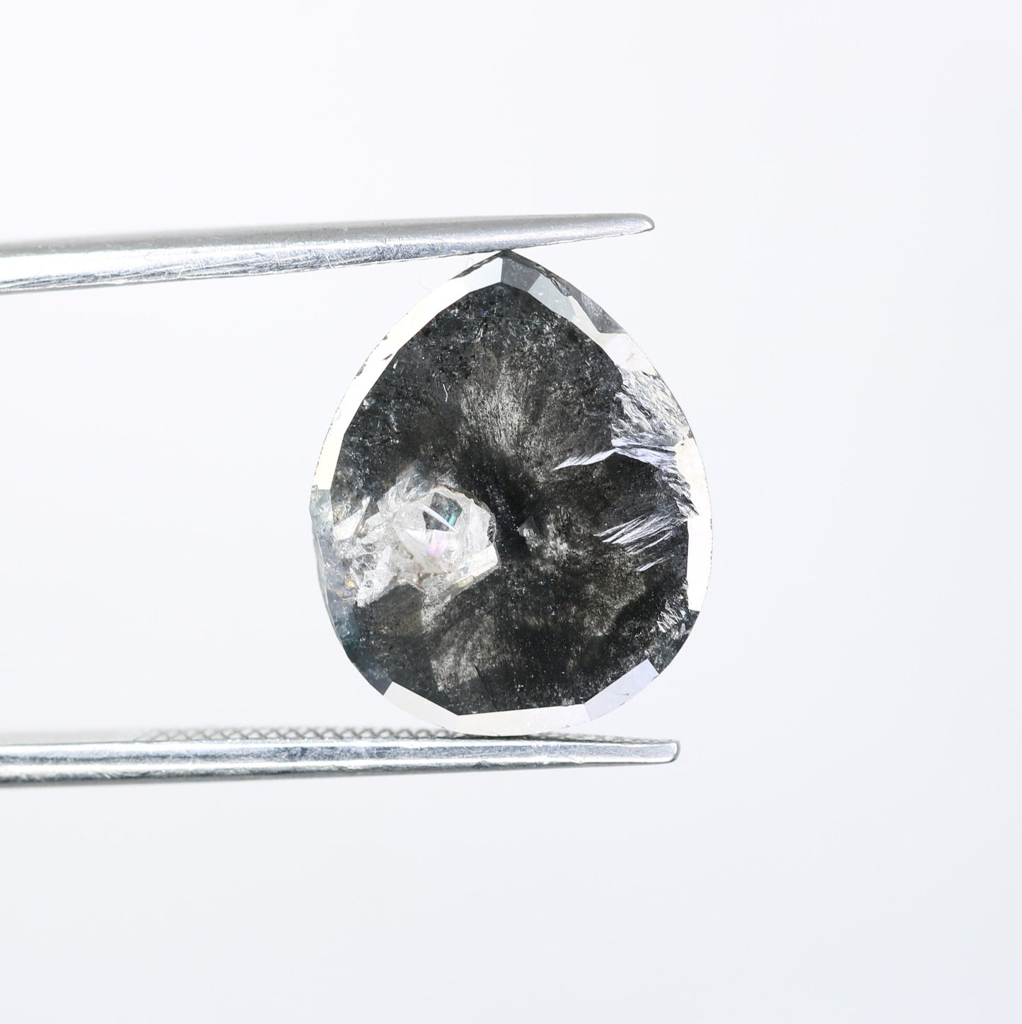 5.15 CT Pear Shape Salt and Pepper Diamond | Rustic Loose Gem for Custom Engagement Ring | Unique Statement Piece for Gold Jewelry