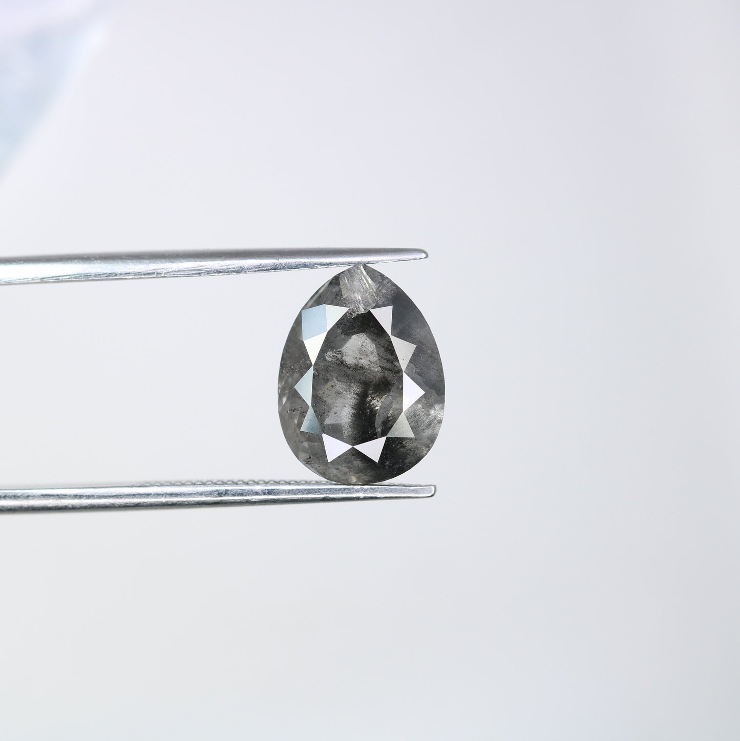 3.25 CT Natural Polished Salt and Pepper Pear Diamond | Loose Rustic Gem for Custom Designer Jewelry | Unique Accent for Gold Rings