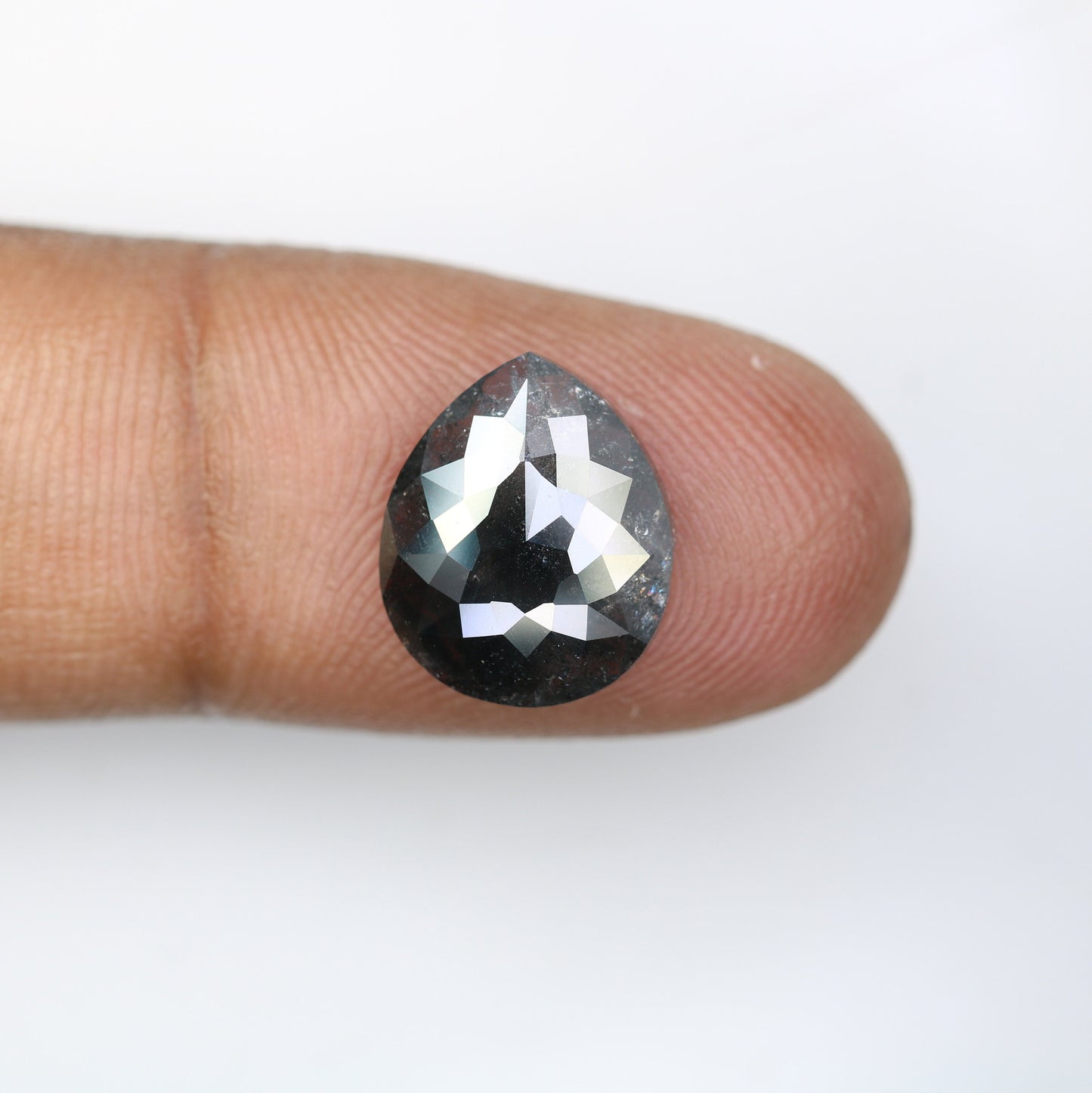 5.15 CT Pear Shape Salt and Pepper Diamond | Rustic Loose Gem for Custom Engagement Ring | Unique Statement Piece for Gold Jewelry