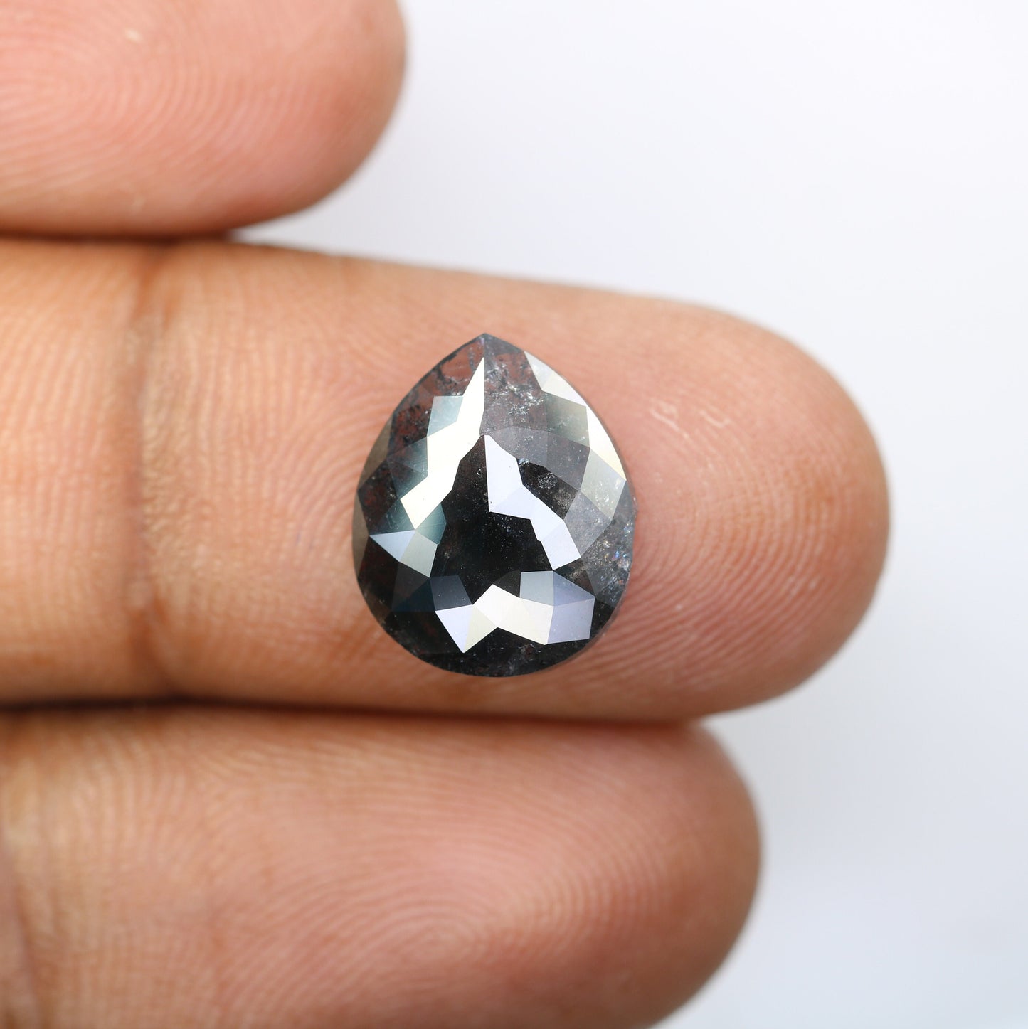 5.15 CT Pear Shape Salt and Pepper Diamond | Rustic Loose Gem for Custom Engagement Ring | Unique Statement Piece for Gold Jewelry