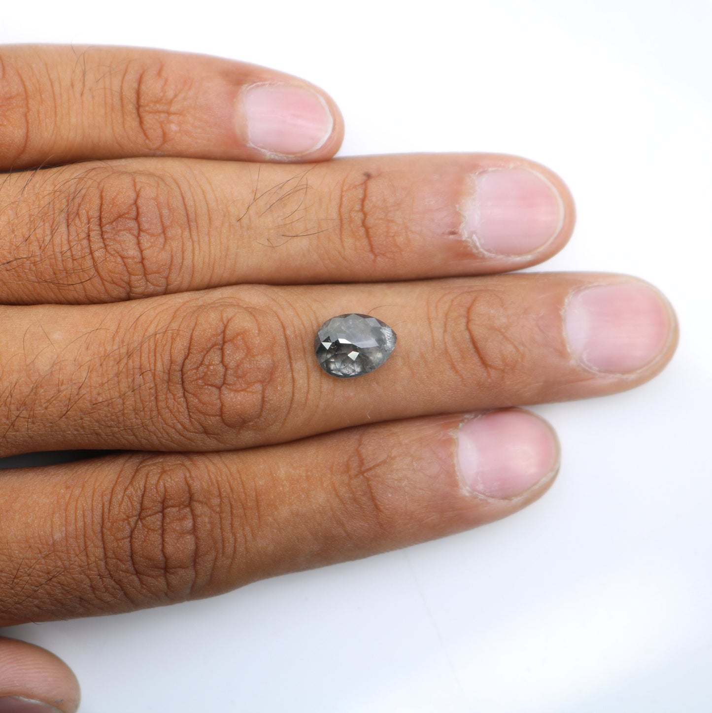 3.25 CT Natural Polished Salt and Pepper Pear Diamond | Loose Rustic Gem for Custom Designer Jewelry | Unique Accent for Gold Rings