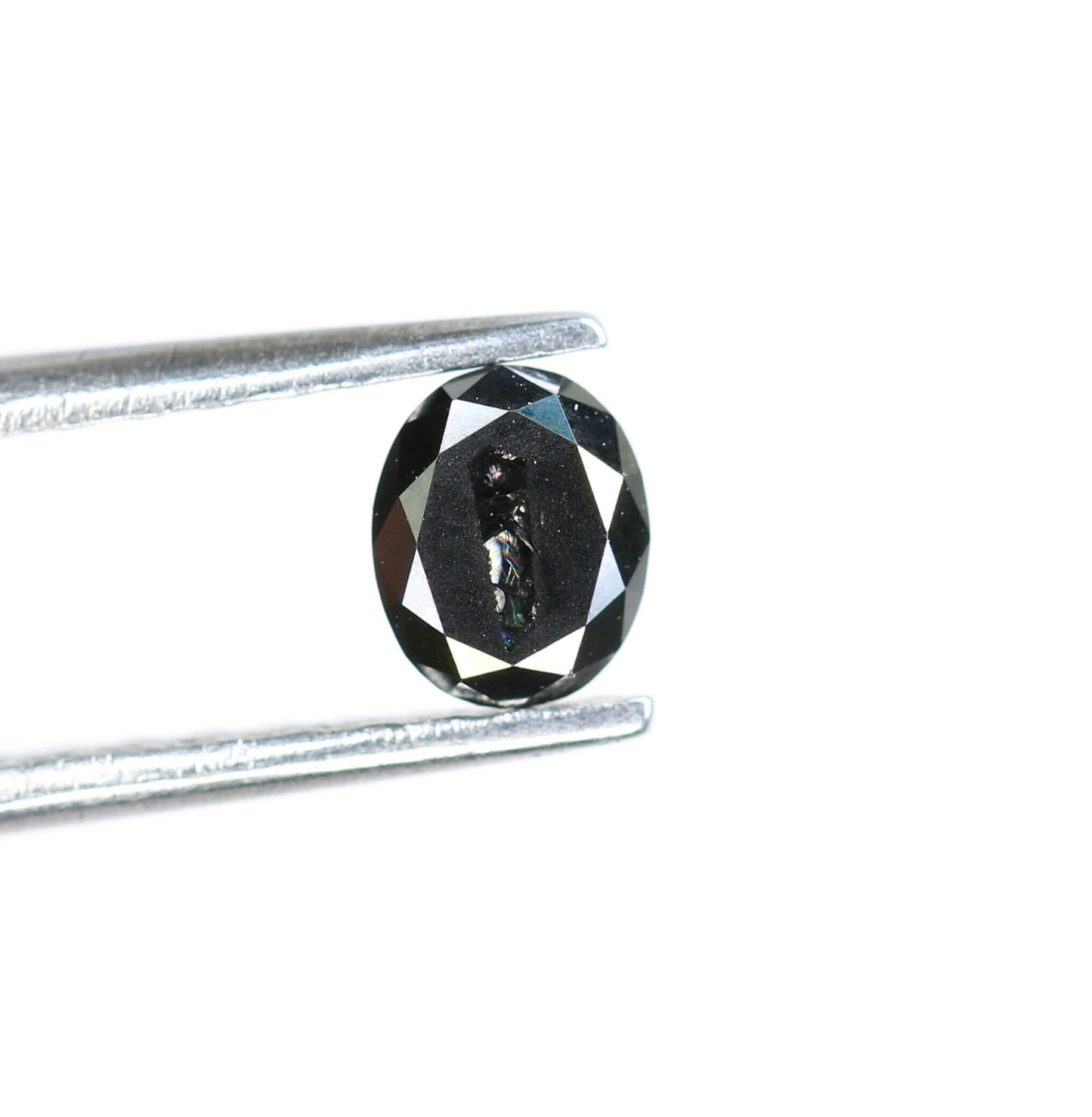 0.44 CT Oval Rustic Black Diamond | Wedding Gift, Engagement Gift, Gift for Wife | Natural Black Diamond for Gold Ring