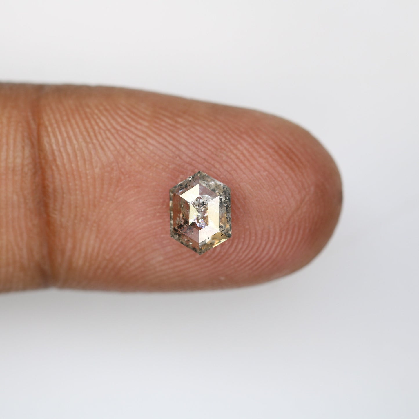0.95 Ct Natural Loose Hexagon - Salt and Pepper Hexagon For Rings - Rings Gifts For Wedding - Fancy Gift for Her - Handmade Diamond
