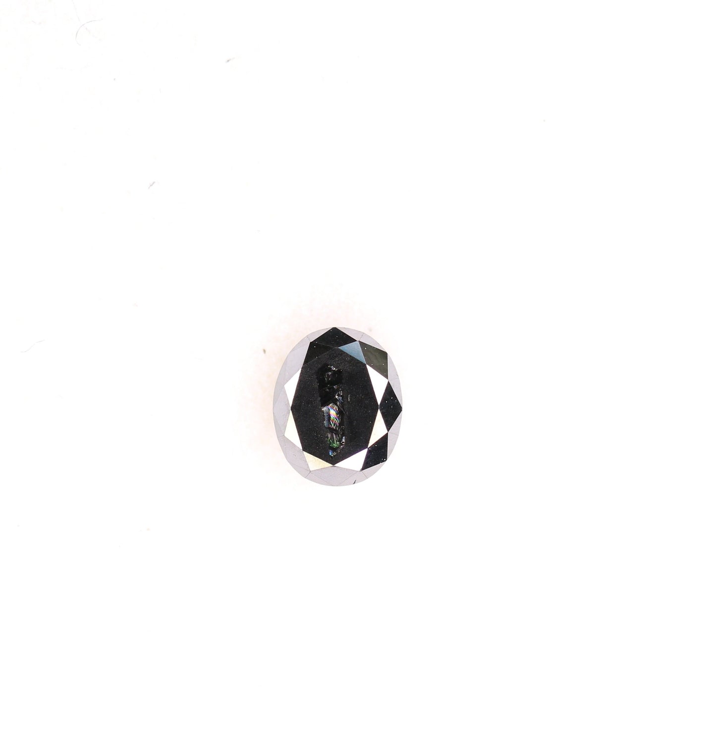 0.44 CT Oval Rustic Black Diamond | Wedding Gift, Engagement Gift, Gift for Wife | Natural Black Diamond for Gold Ring
