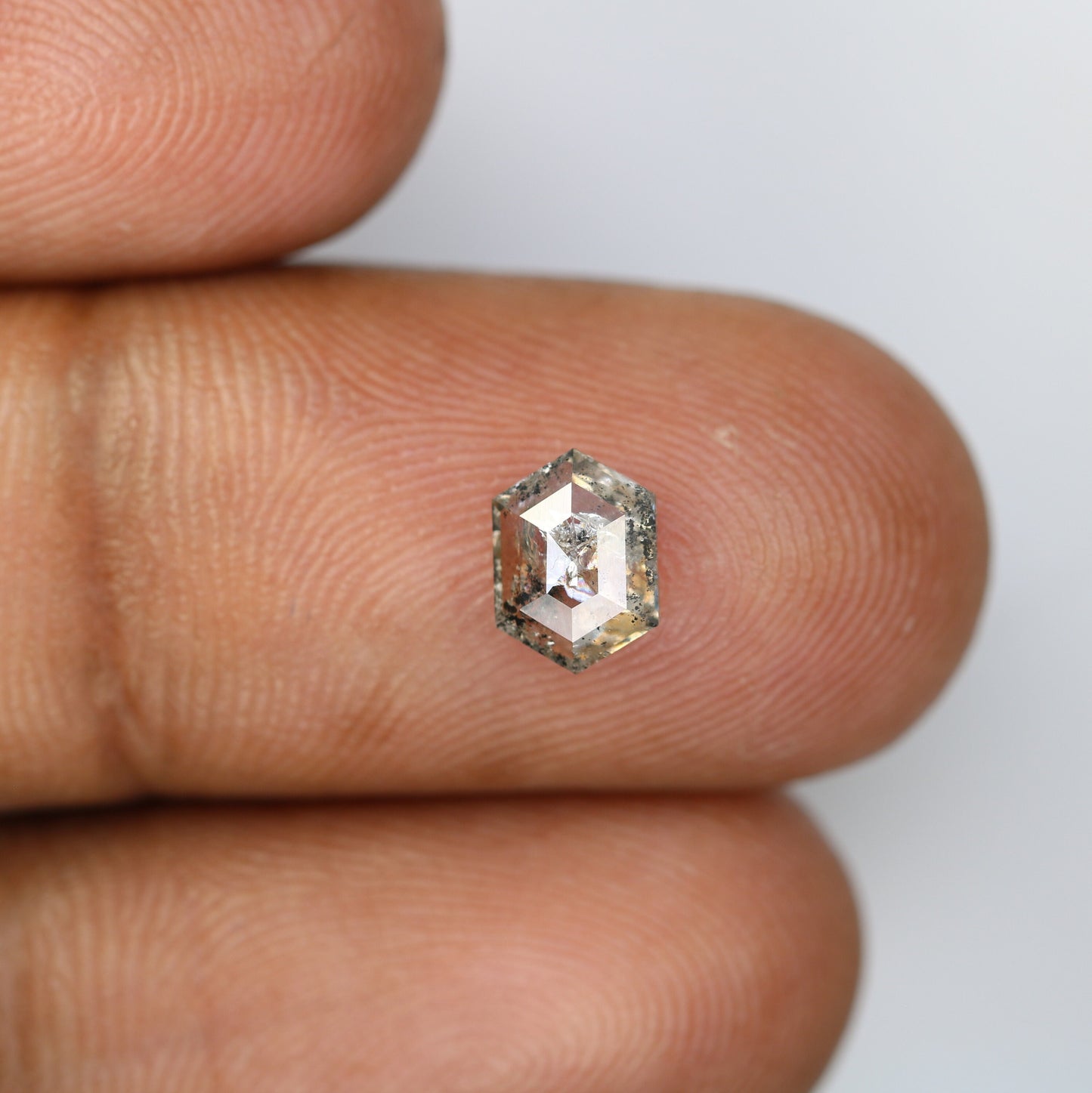 0.95 Ct Natural Loose Hexagon - Salt and Pepper Hexagon For Rings - Rings Gifts For Wedding - Fancy Gift for Her - Handmade Diamond