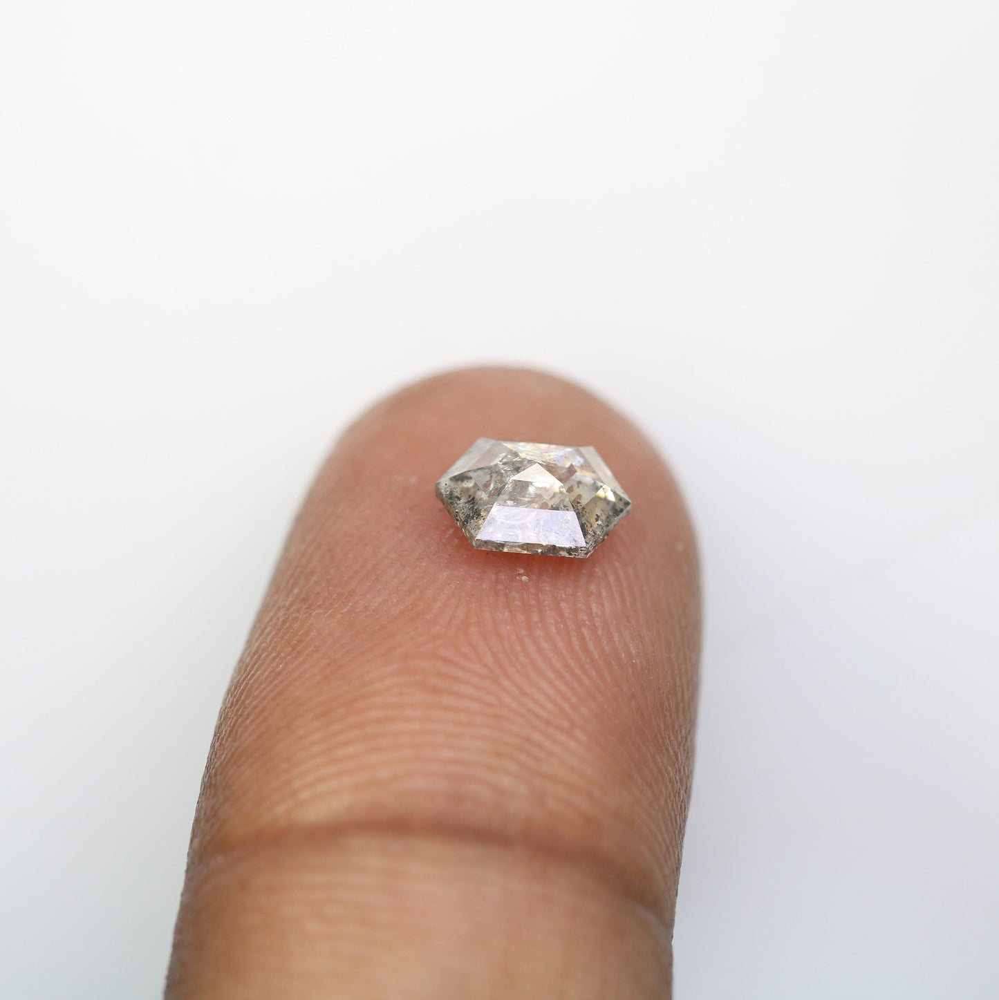 0.95 Ct Natural Loose Hexagon - Salt and Pepper Hexagon For Rings - Rings Gifts For Wedding - Fancy Gift for Her - Handmade Diamond
