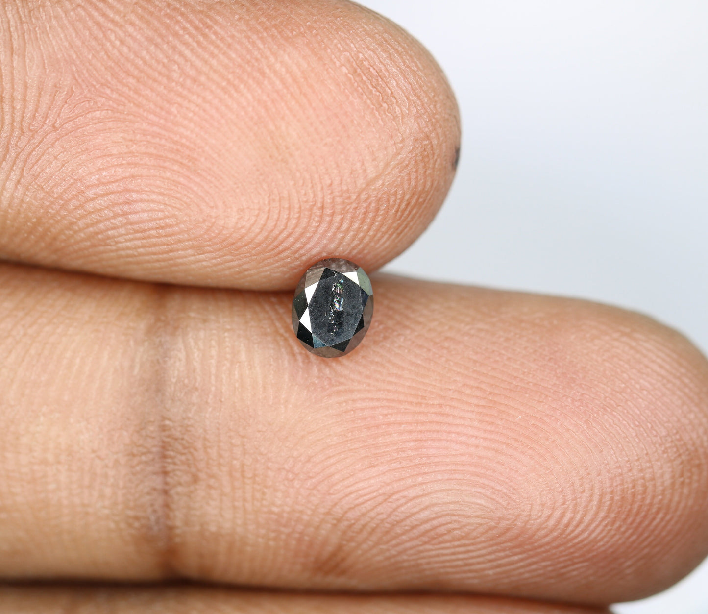 0.44 CT Oval Rustic Black Diamond | Wedding Gift, Engagement Gift, Gift for Wife | Natural Black Diamond for Gold Ring