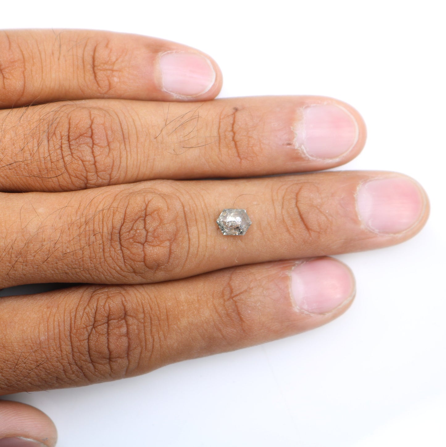 0.95 Ct Natural Loose Hexagon - Salt and Pepper Hexagon For Rings - Rings Gifts For Wedding - Fancy Gift for Her - Handmade Diamond