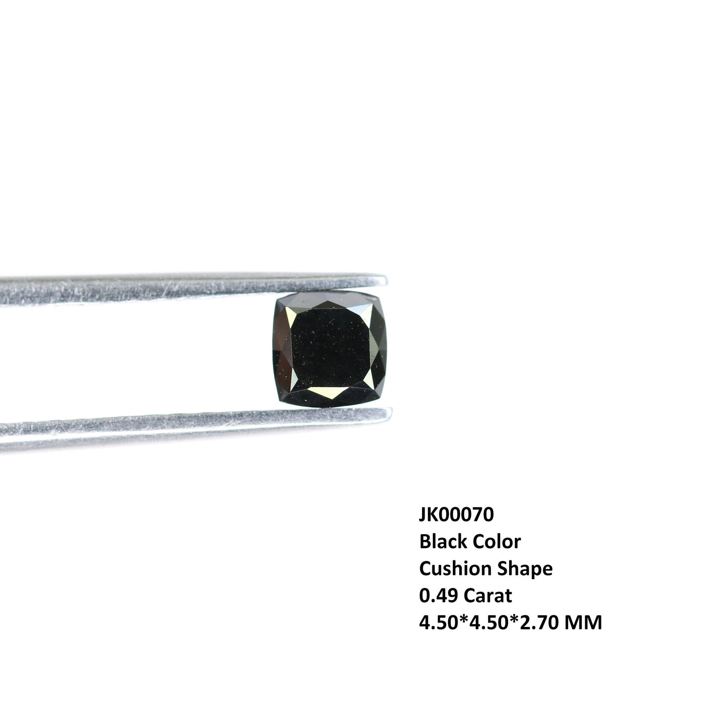 0.49 CT Cushion Black Diamond | Wedding Ring, Engagement Ring Stone | Gift for Girlfriend, Wife | Black Diamond for Gold Ring