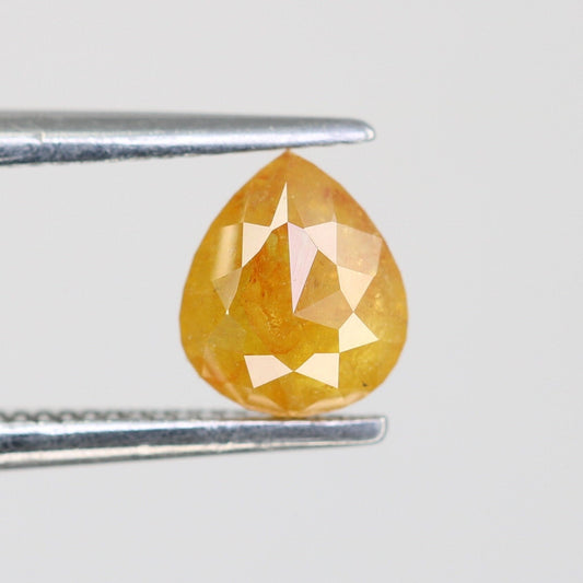 0.85 CT Opaque Pear Cut Orange Diamond | Natural Loose Gem for Custom Proposal Ring | Unique Gold Jewelry for Engagement Set