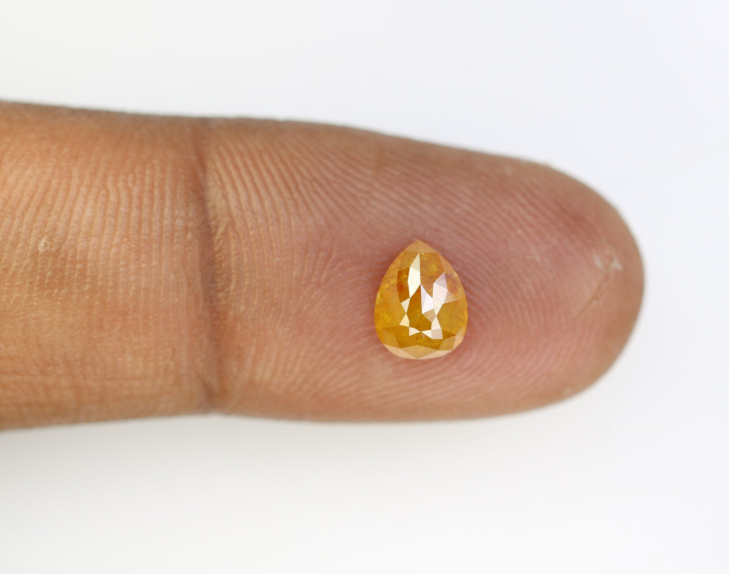 1.44 CT 7.10MM Natural Orange Pear Shape Diamond | Loose Rustic Gem for Custom Pave Wedding Ring | Unique Gold Engagement Jewelry