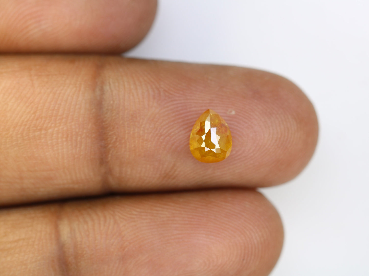 1.44 CT 7.10MM Natural Orange Pear Shape Diamond | Loose Rustic Gem for Custom Pave Wedding Ring | Unique Gold Engagement Jewelry