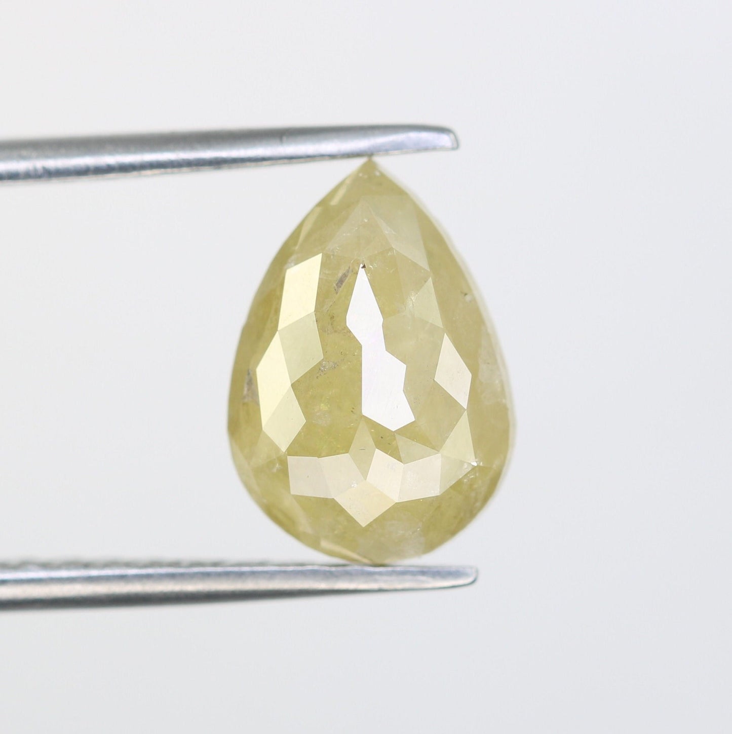 2.66 CT Natural Green Pear Cut Diamond | Loose Polished Rustic Gem for Custom Wedding Jewelry | Unique Accent for Gold Rings