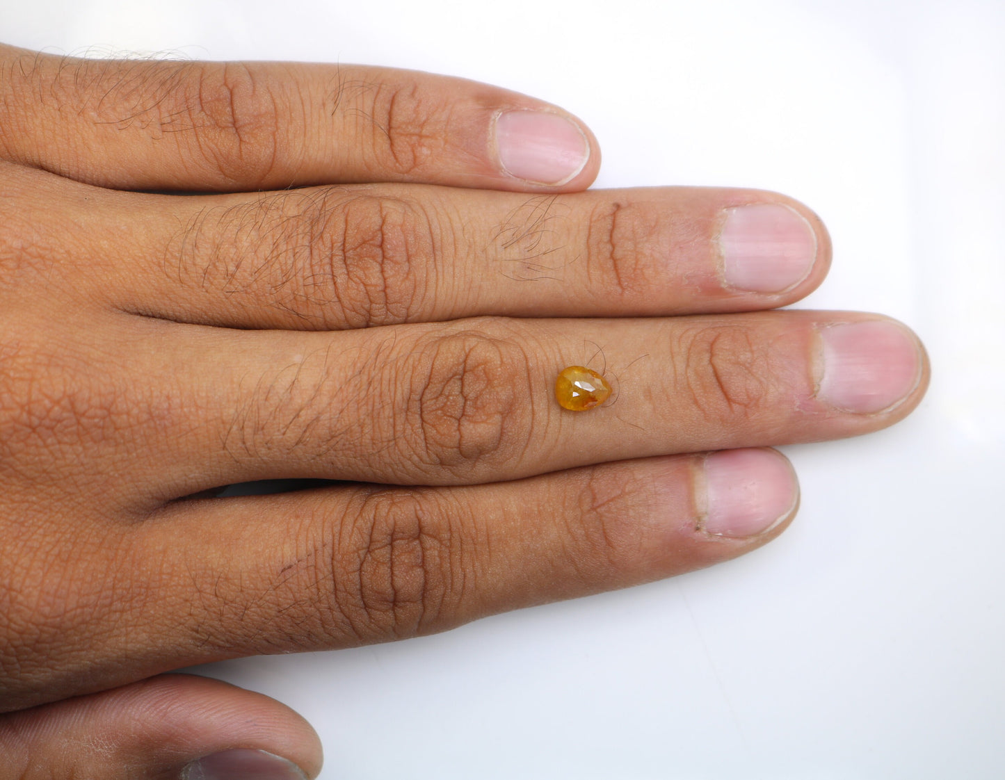 1.44 CT 7.10MM Natural Orange Pear Shape Diamond | Loose Rustic Gem for Custom Pave Wedding Ring | Unique Gold Engagement Jewelry