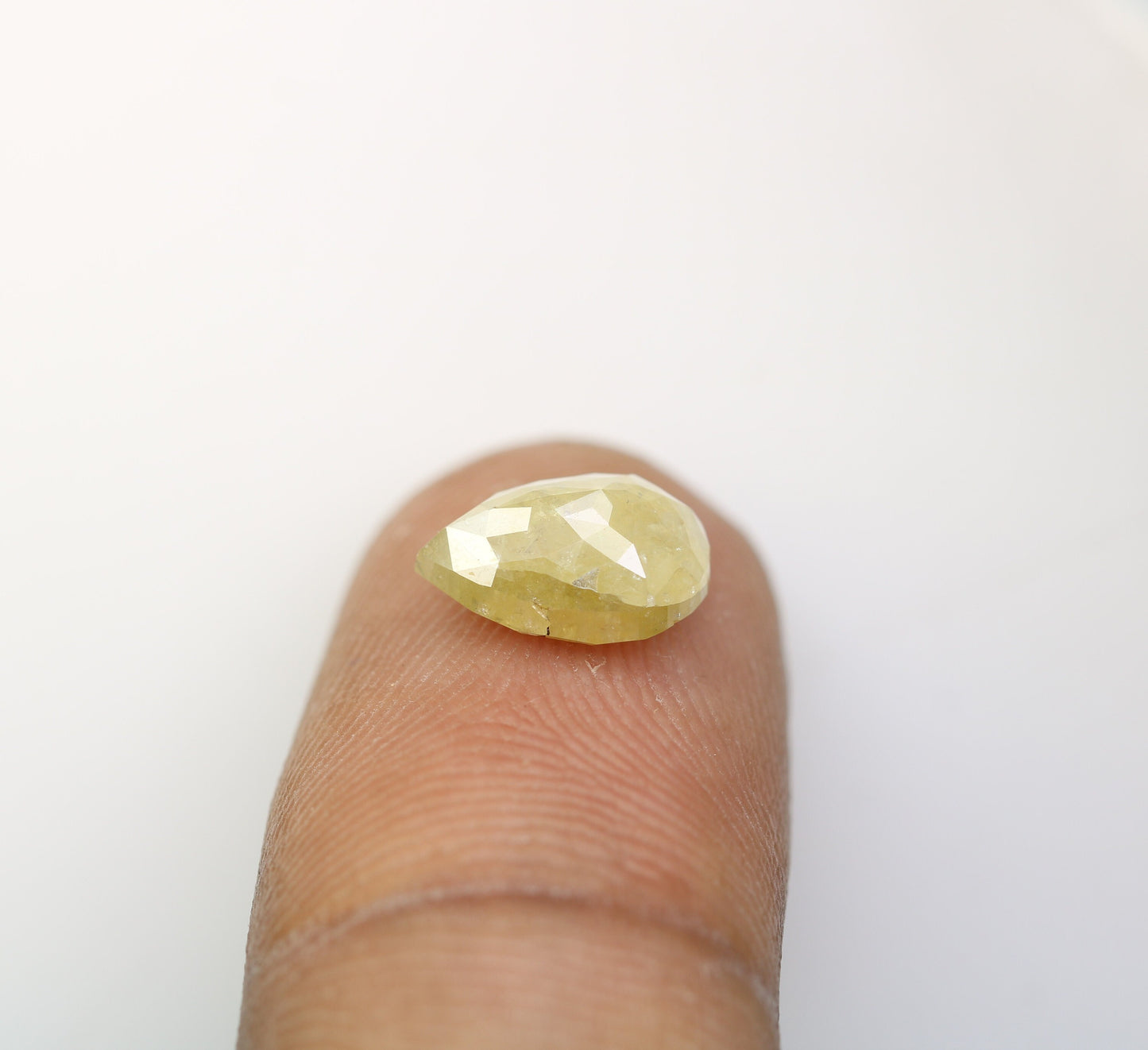 2.66 CT Natural Green Pear Cut Diamond | Loose Polished Rustic Gem for Custom Wedding Jewelry | Unique Accent for Gold Rings