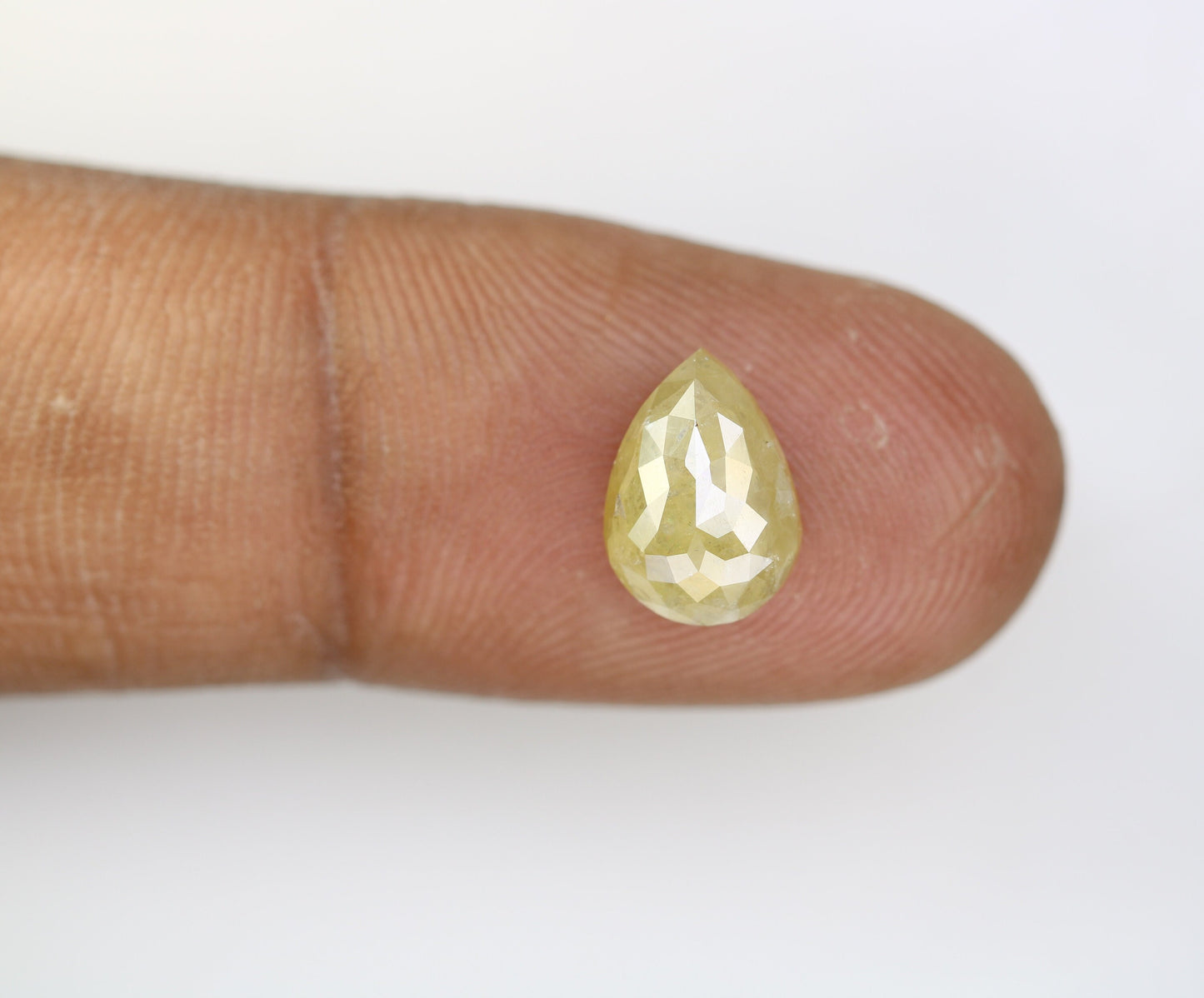 2.66 CT Natural Green Pear Cut Diamond | Loose Polished Rustic Gem for Custom Wedding Jewelry | Unique Accent for Gold Rings