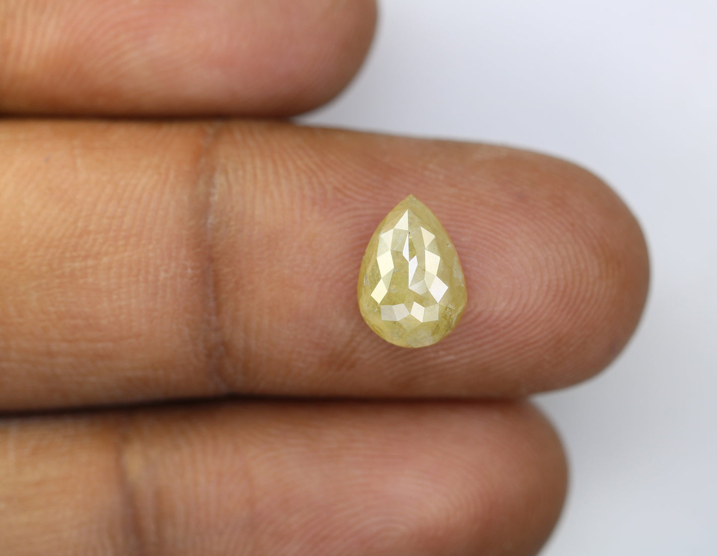 2.66 CT Natural Green Pear Cut Diamond | Loose Polished Rustic Gem for Custom Wedding Jewelry | Unique Accent for Gold Rings