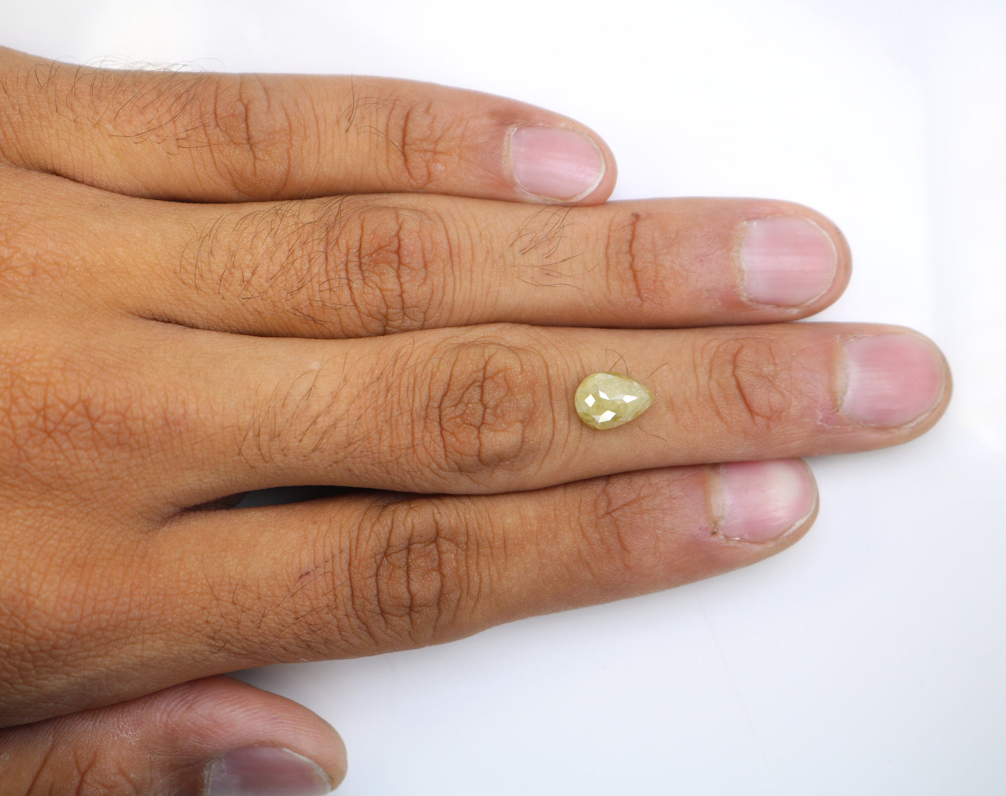 2.66 CT Natural Green Pear Cut Diamond | Loose Polished Rustic Gem for Custom Wedding Jewelry | Unique Accent for Gold Rings