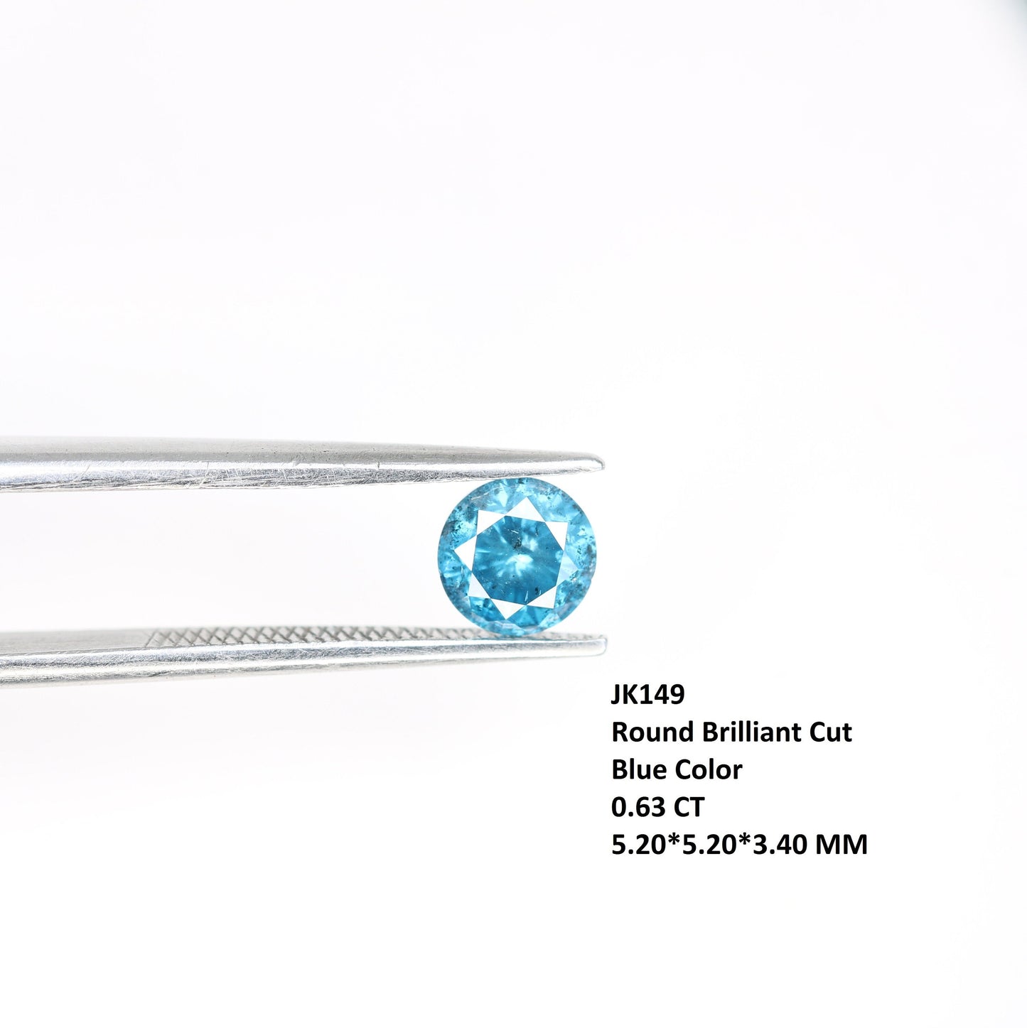 0.63 CT Fancy Blue Round Brilliant Cut Polished Diamond | Ideal for Designer Engagement Jewelry, Gold Rings | High-Quality Loose Gemstone