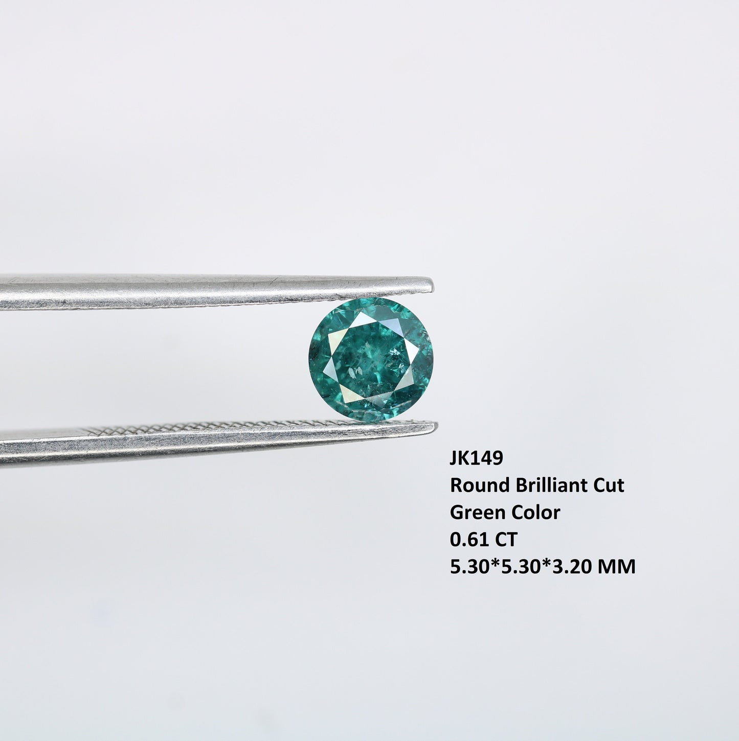 0.61 CT Rustic Polished Green Diamond | Brilliant Cut Green Diamond for Eternity Bands and Gold Rings | High-Quality Loose Gemstone