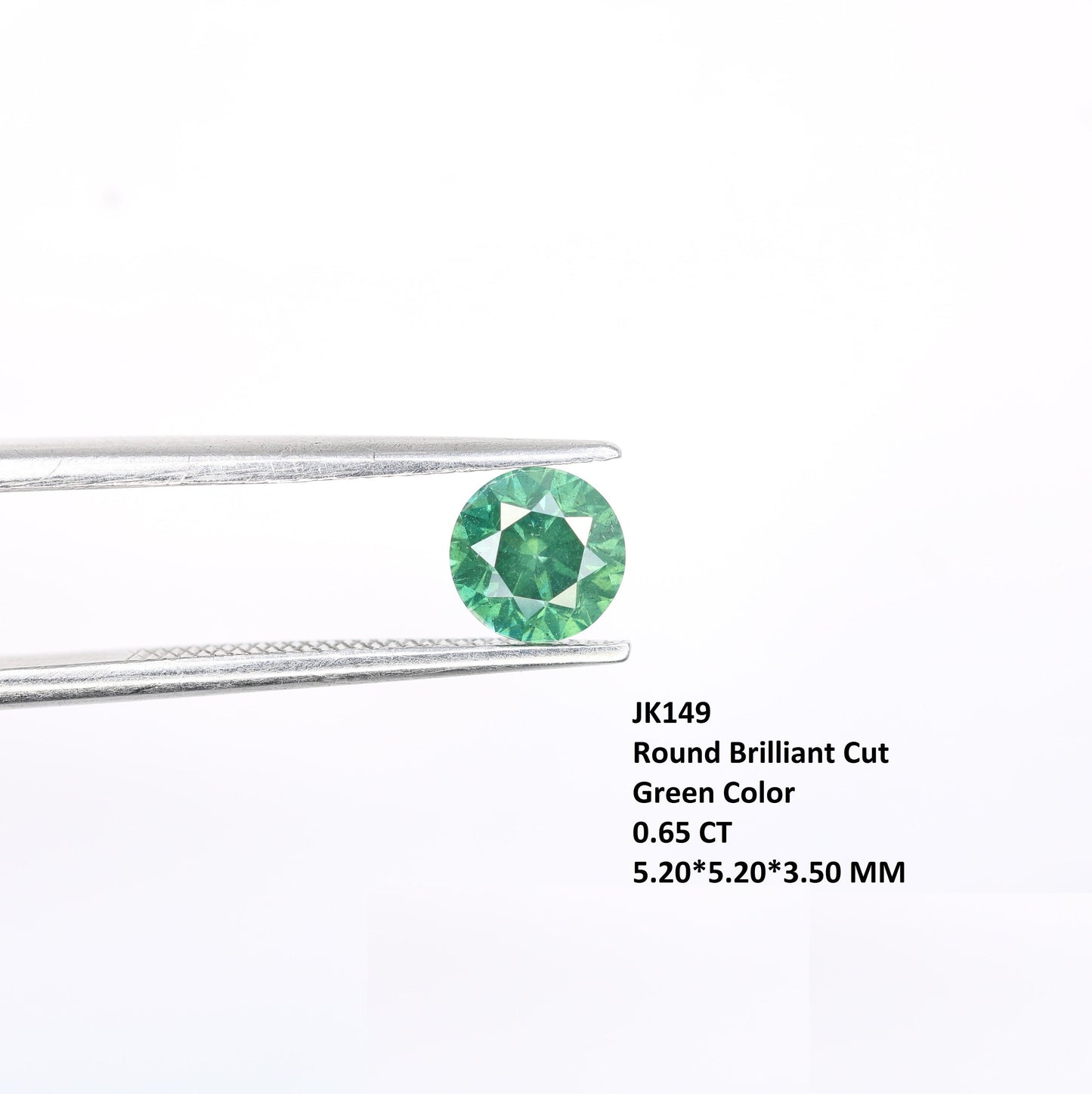 0.65 CT Fancy Green Round Brilliant Cut Loose Diamond | Polished Gemstone for Wedding Rings and Gold Jewelry | High-Quality Custom Design
