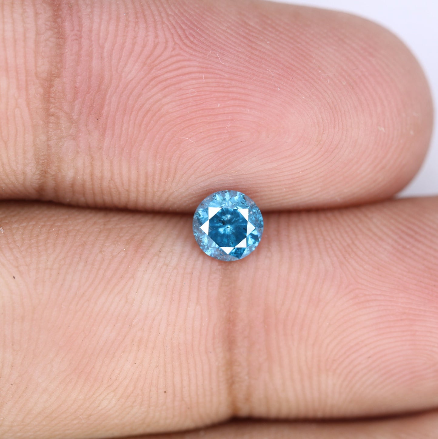 0.63 CT Fancy Blue Round Brilliant Cut Polished Diamond | Ideal for Designer Engagement Jewelry, Gold Rings | High-Quality Loose Gemstone