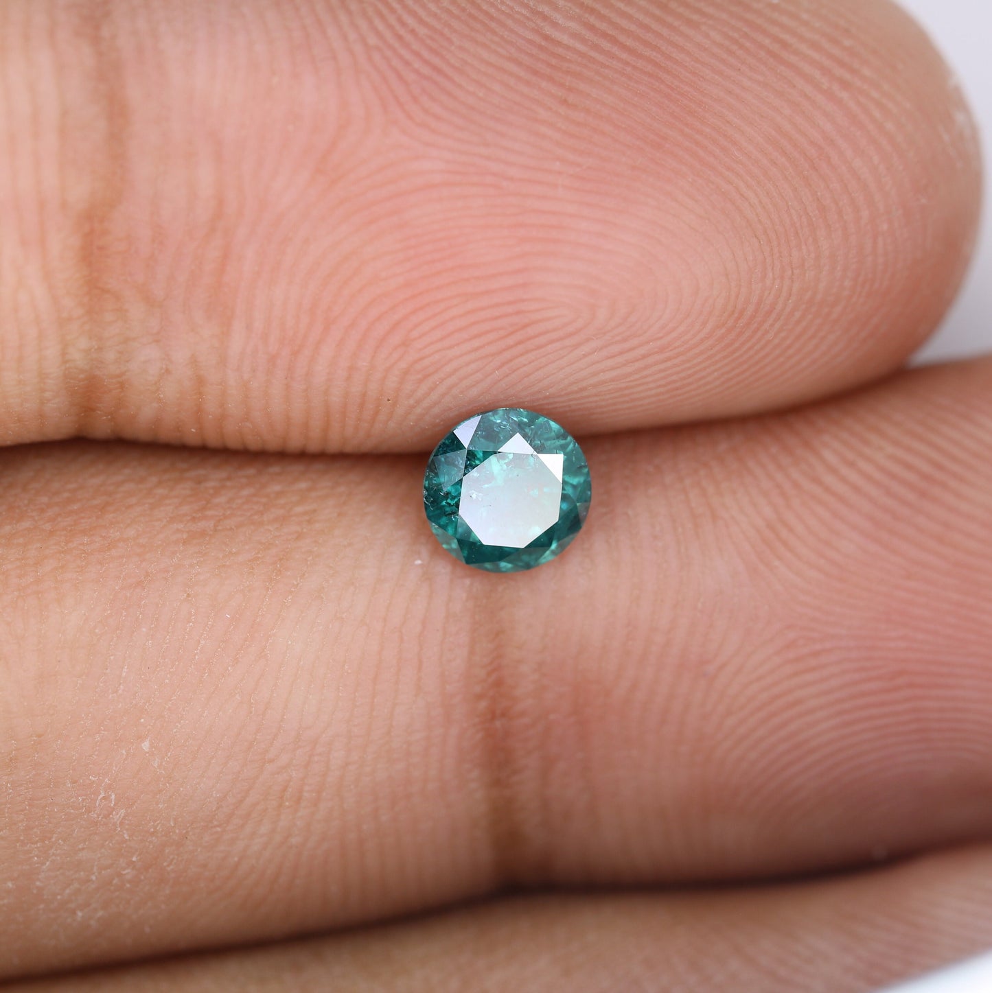0.61 CT Rustic Polished Green Diamond | Brilliant Cut Green Diamond for Eternity Bands and Gold Rings | High-Quality Loose Gemstone