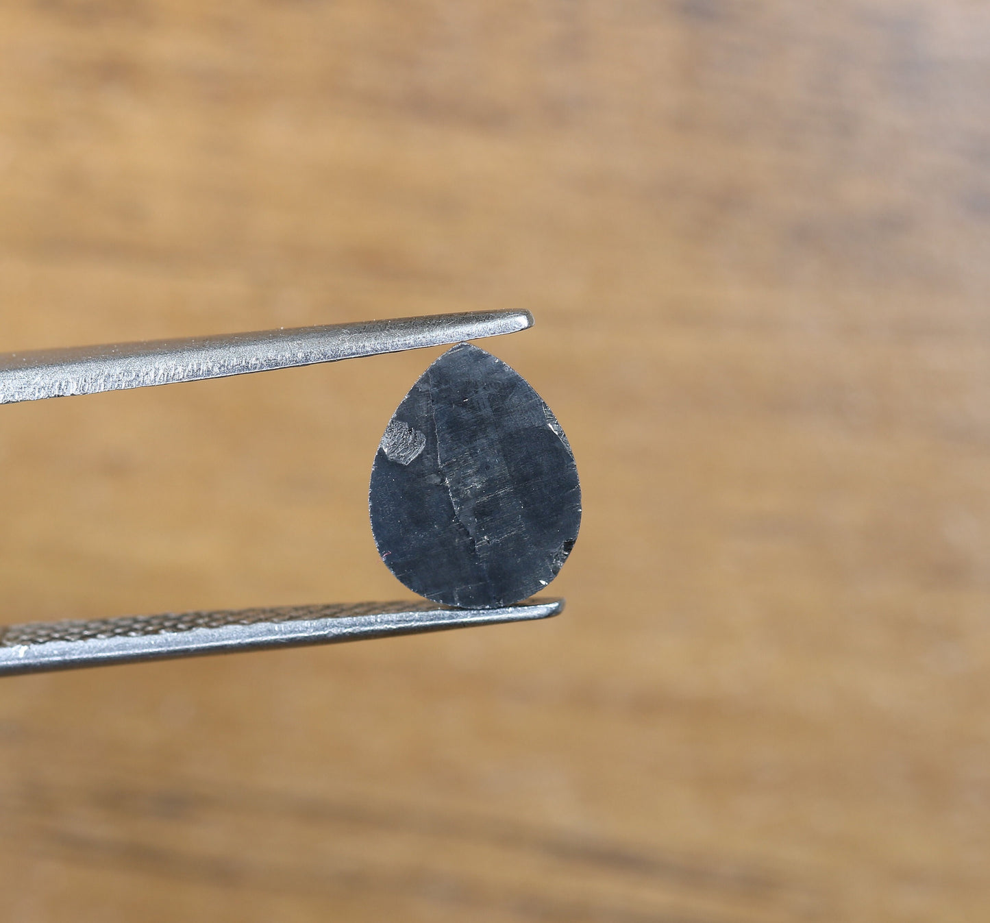 1.75 CT Natural Pear Shape Rustic Black Diamond | Loose Polished Salt and Pepper Gem for Custom Gold Ring | Ethical Engagement Jewelry Piece